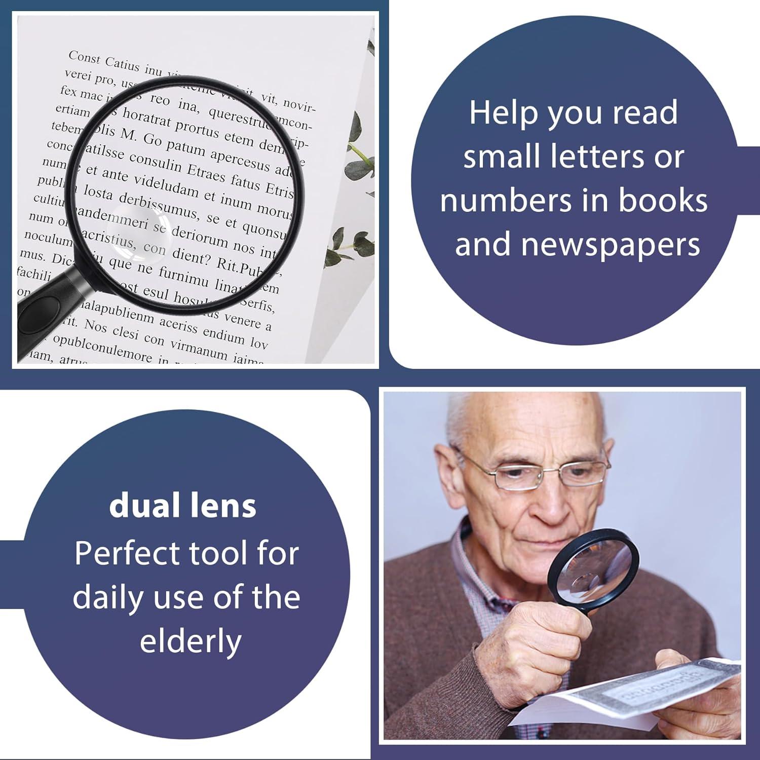 Lupa de Mano Feosky 10X 30X Lente Acrílica 75mm Negra