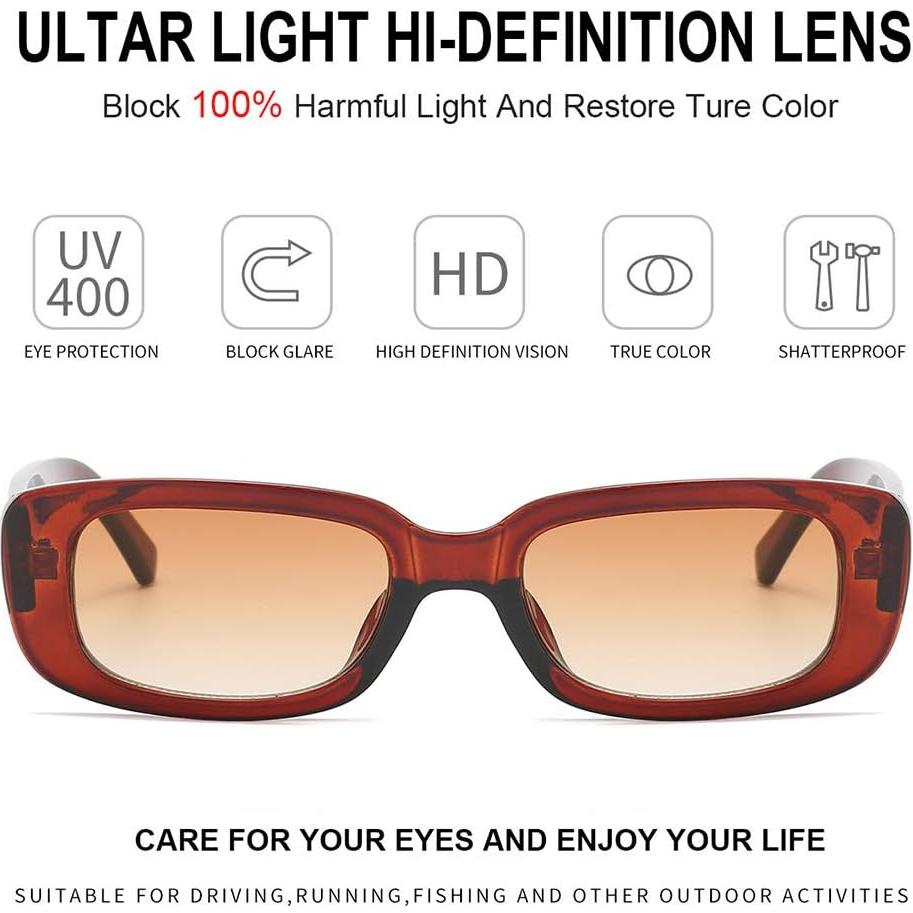 Gafas de sol rectangulares Dollger UV400 para hombres y mujeres