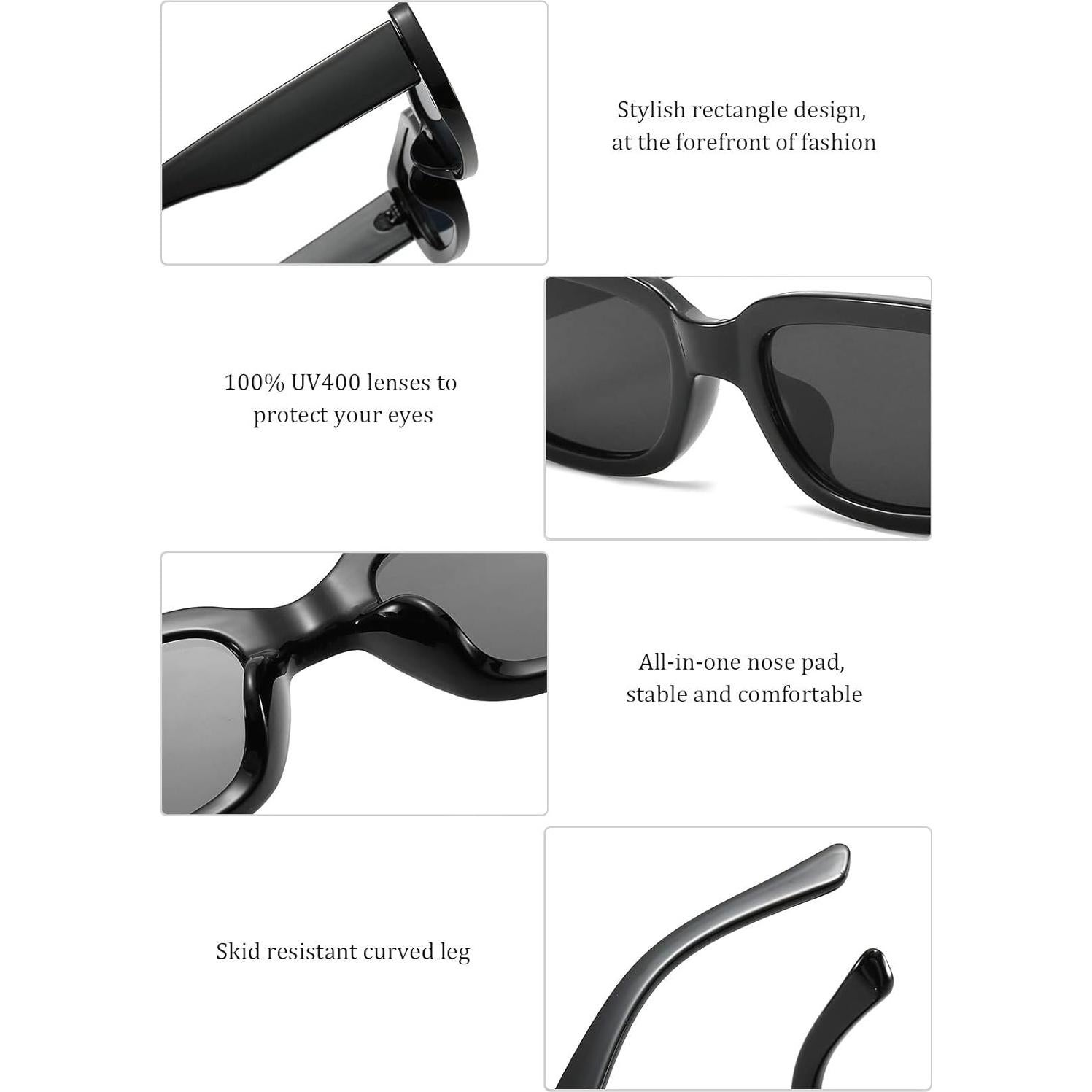 Gafas de sol rectangulares Dollger UV400 para hombres y mujeres