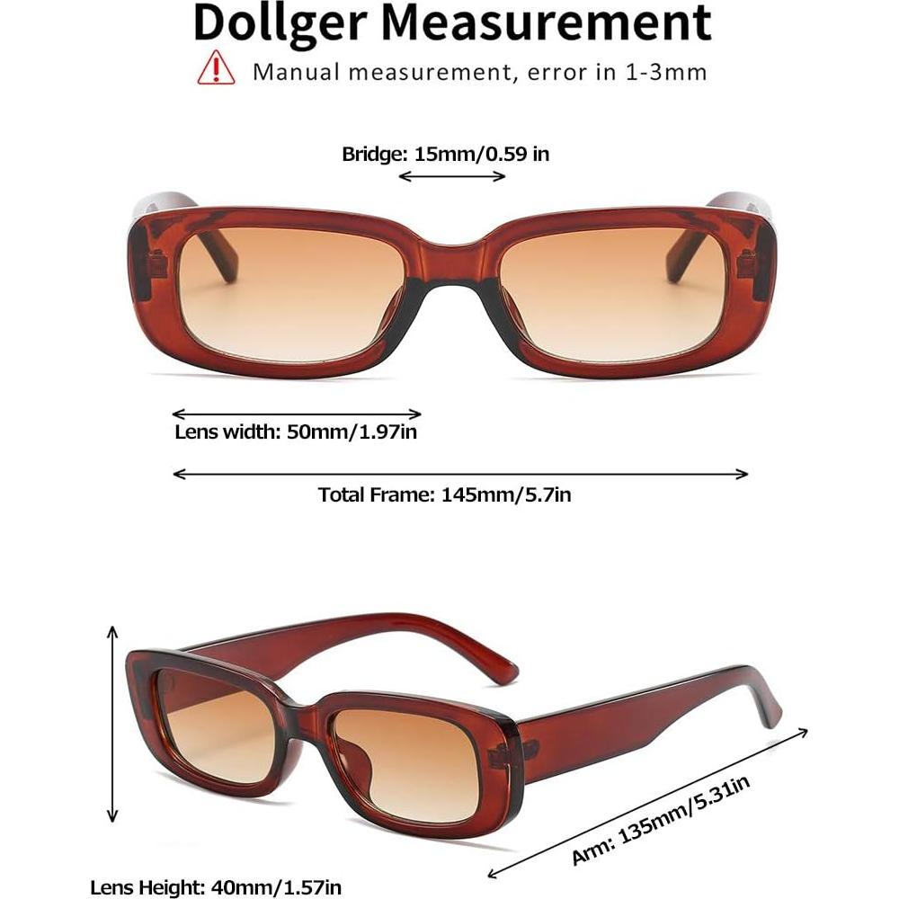 Gafas de sol rectangulares Dollger UV400 para hombres y mujeres