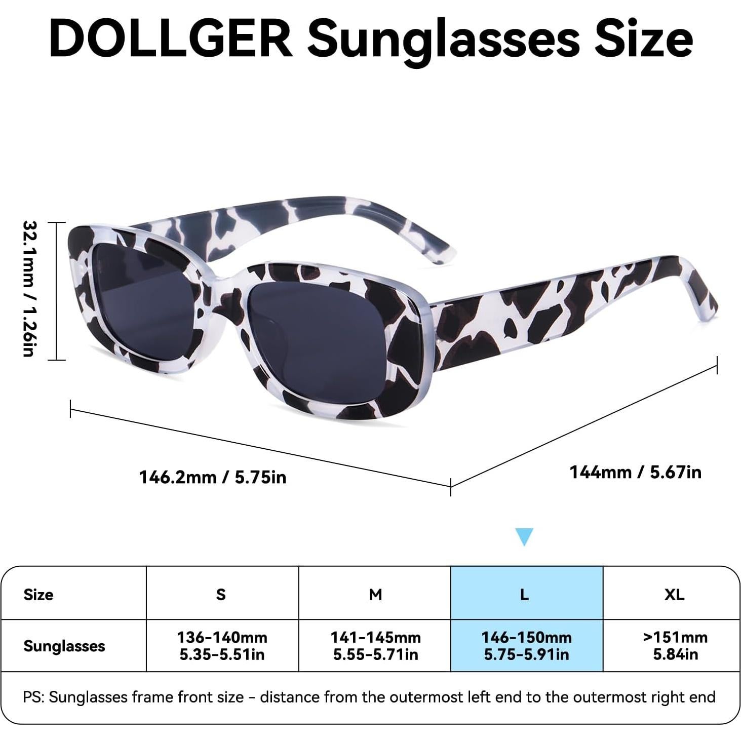 Gafas de sol rectangulares Dollger UV400 para unisex
