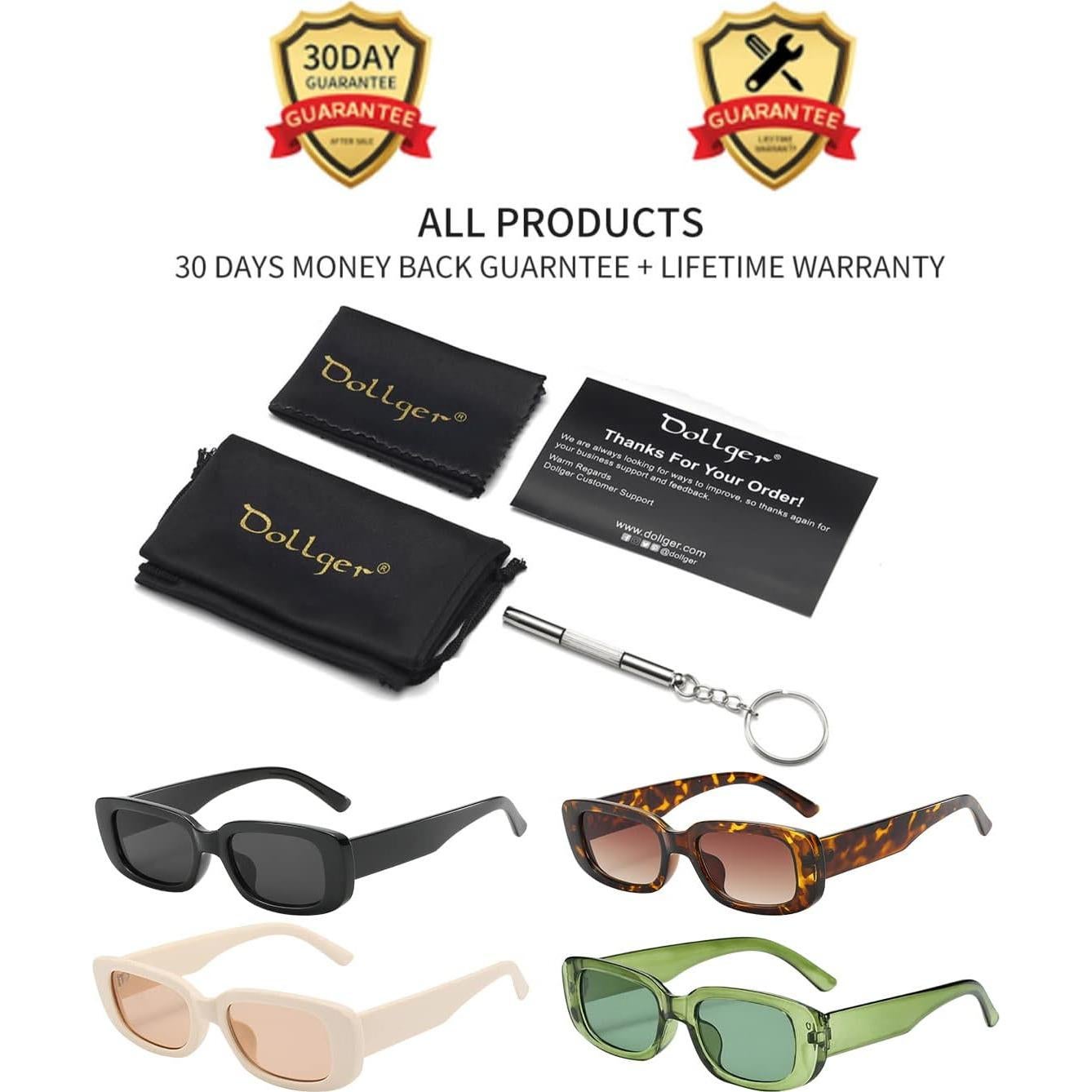 Gafas de sol rectangulares Dollger UV400 para unisex