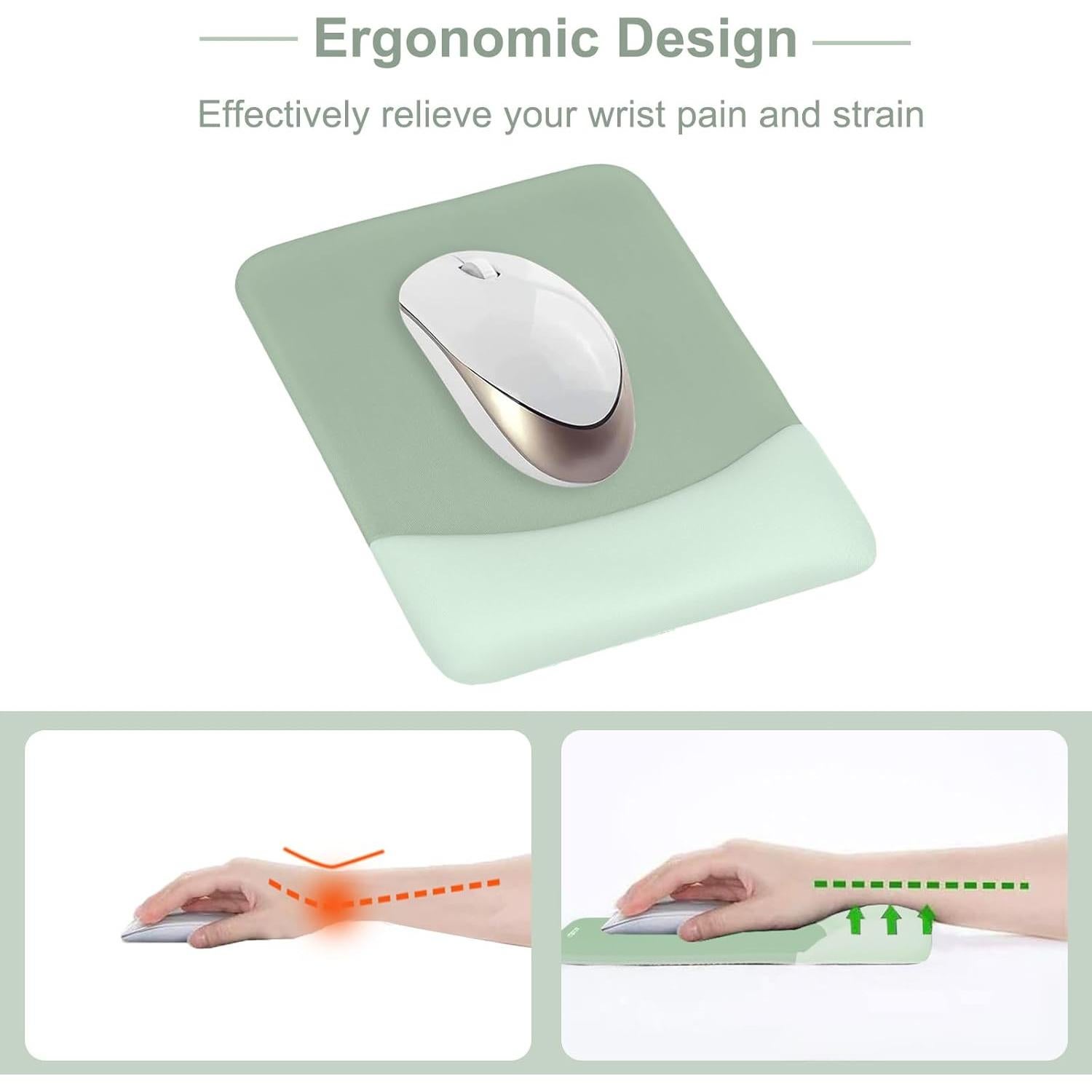 Almohadilla Ergonómica para Ratón MOSISO Verde Antiguo 24.5x18cm