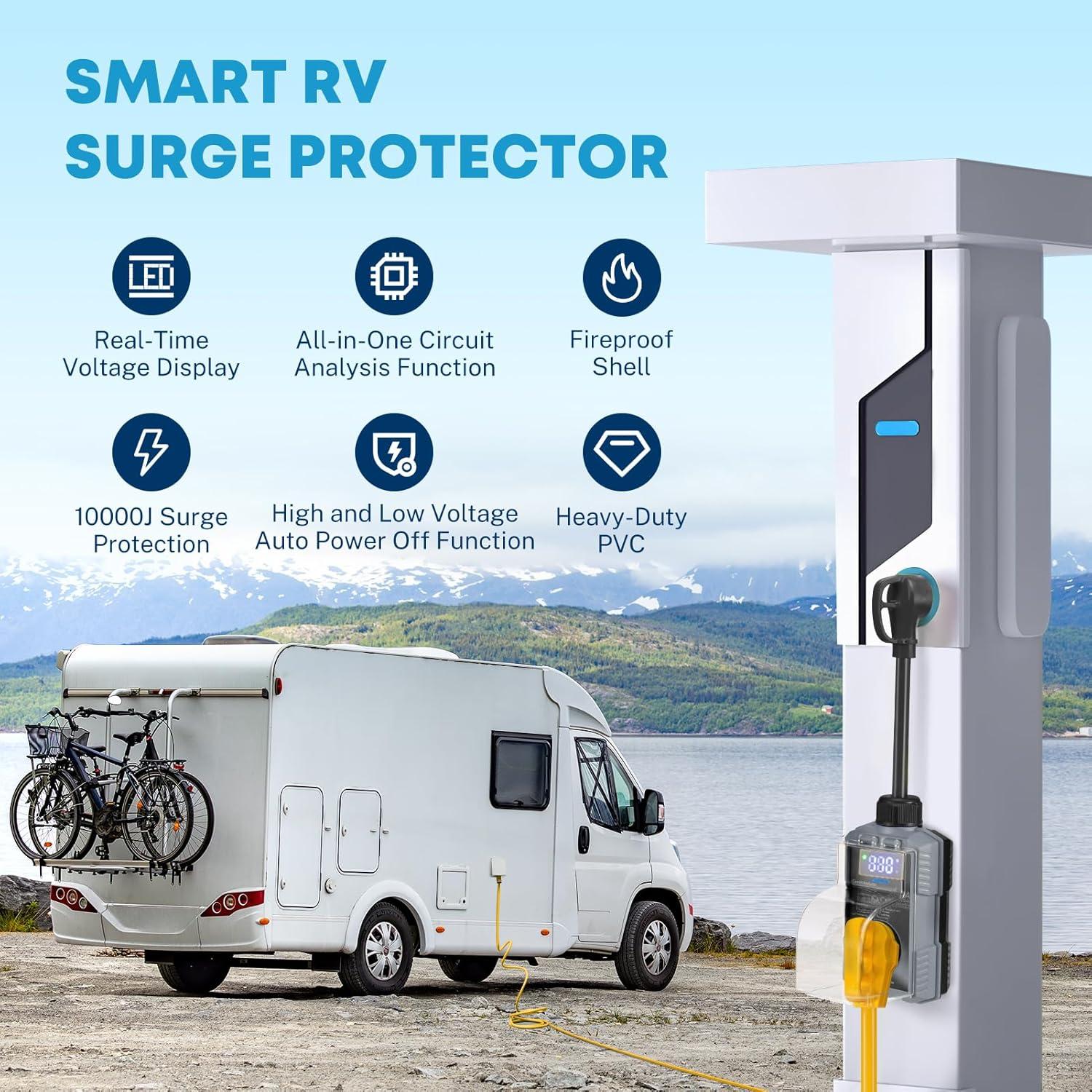 Protector de Sobretensión Kohree 30A 10000J con Pantalla LED