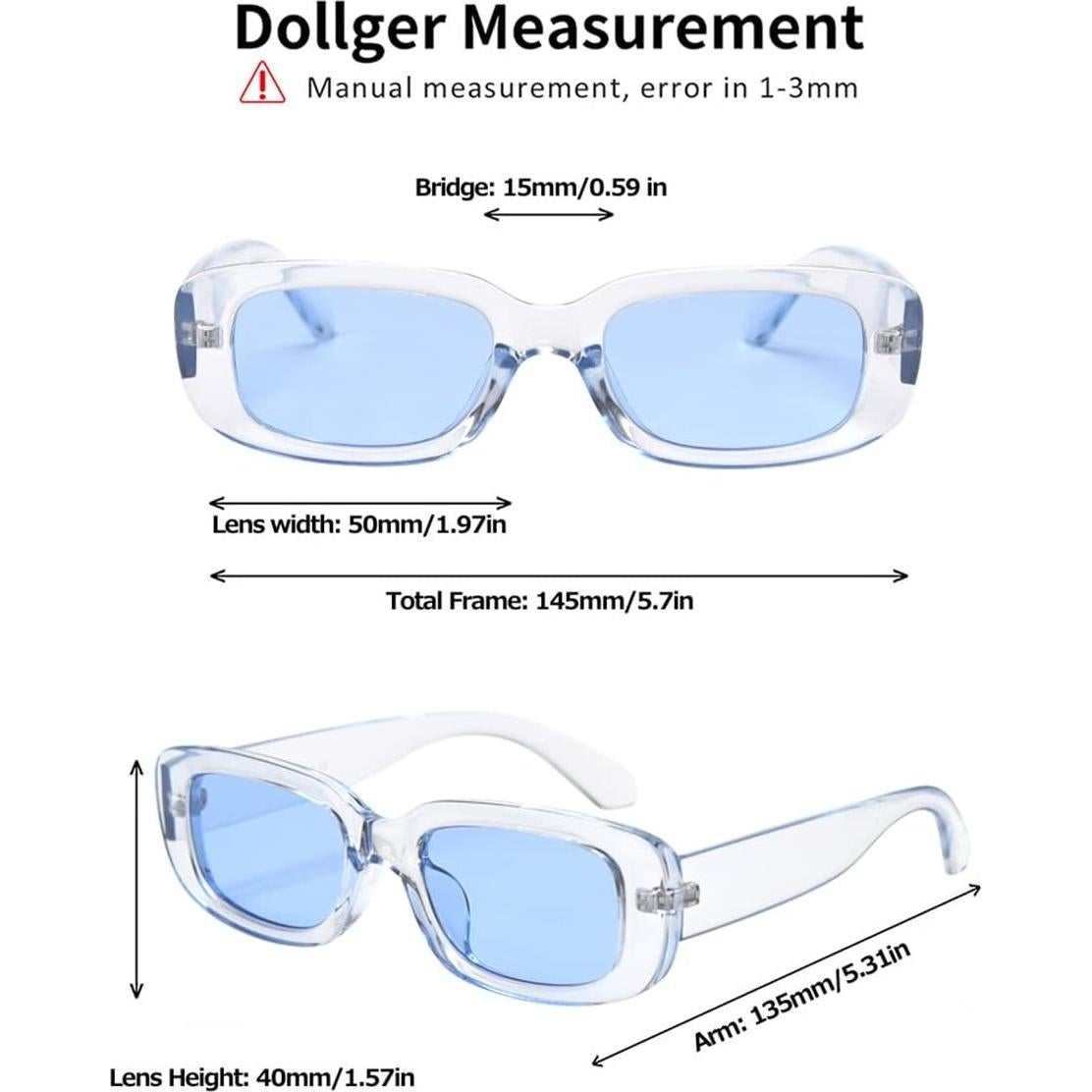 Gafas de sol rectangulares Dollger UV400 para hombres y mujeres
