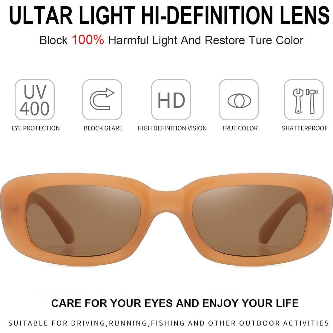 Gafas de sol rectangulares Dollger UV400 para hombres y mujeres