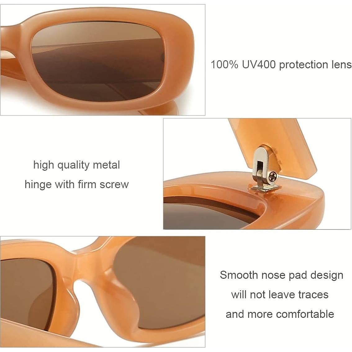 Gafas de sol rectangulares Dollger UV400 para hombres y mujeres