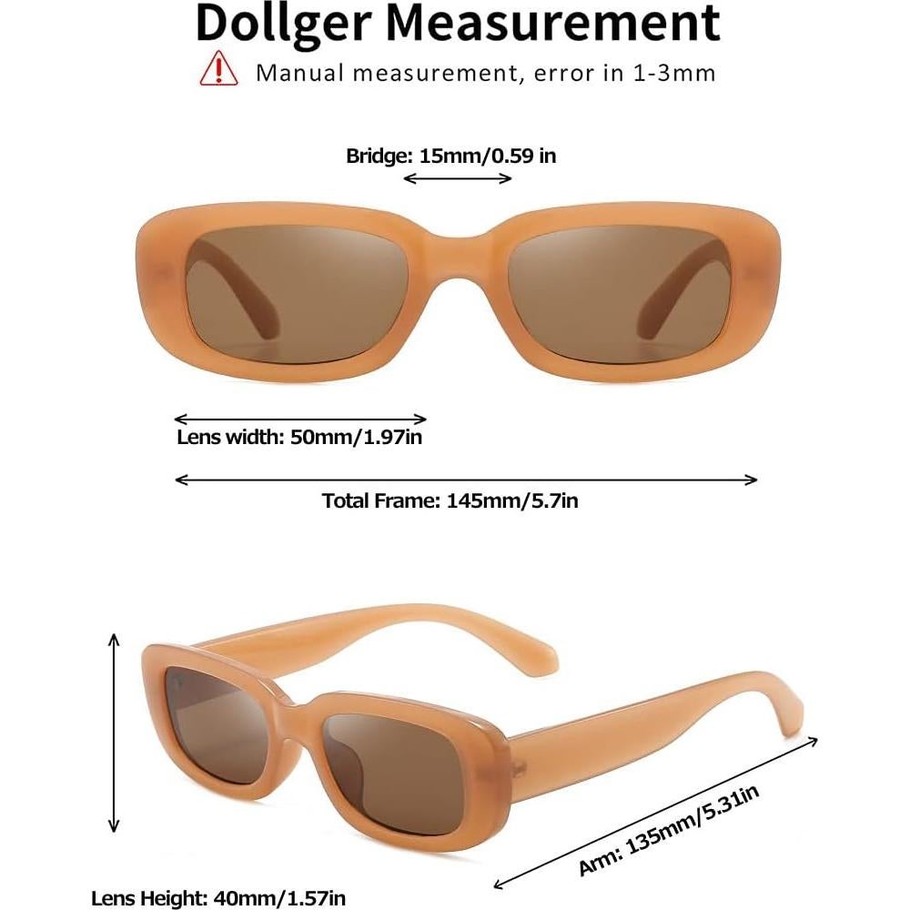 Gafas de sol rectangulares Dollger UV400 para hombres y mujeres
