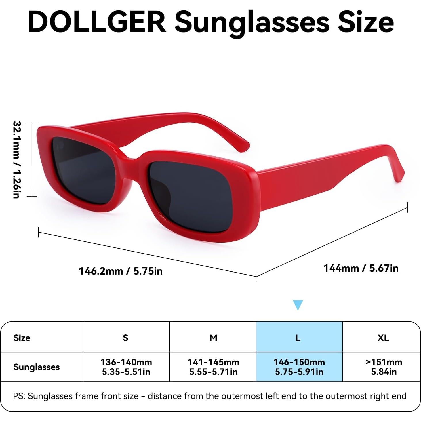 Gafas de sol rectangulares Dollger UV400 para hombres y mujeres