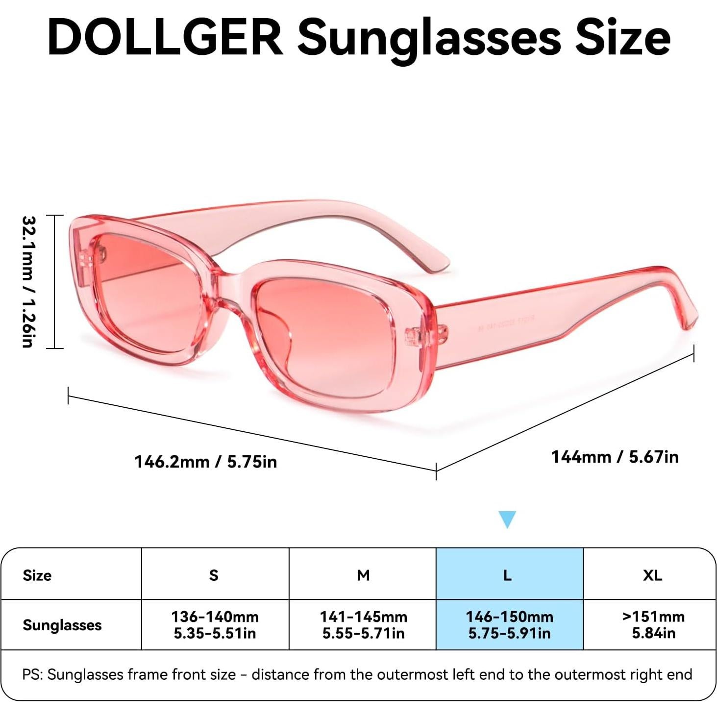 Gafas de sol rectangulares Dollger UV400 para hombres y mujeres