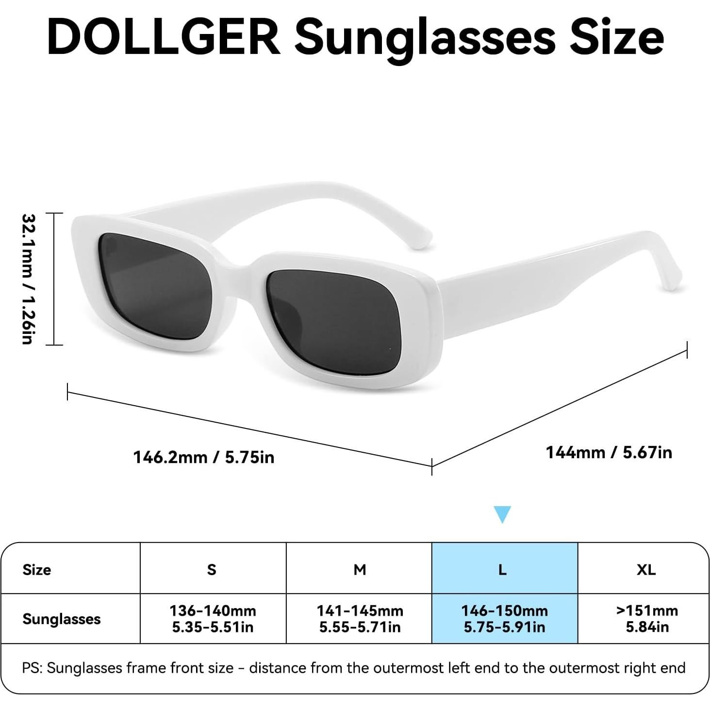 Gafas de sol rectangulares Dollger UV400 para hombres y mujeres