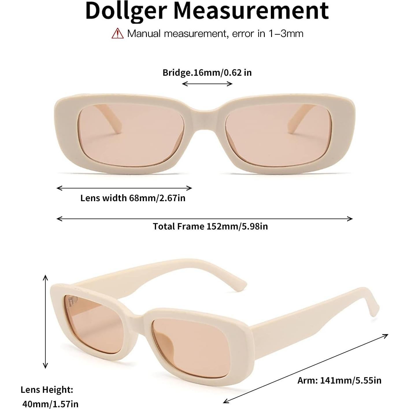 Gafas de sol rectangulares Dollger UV400 para hombres y mujeres