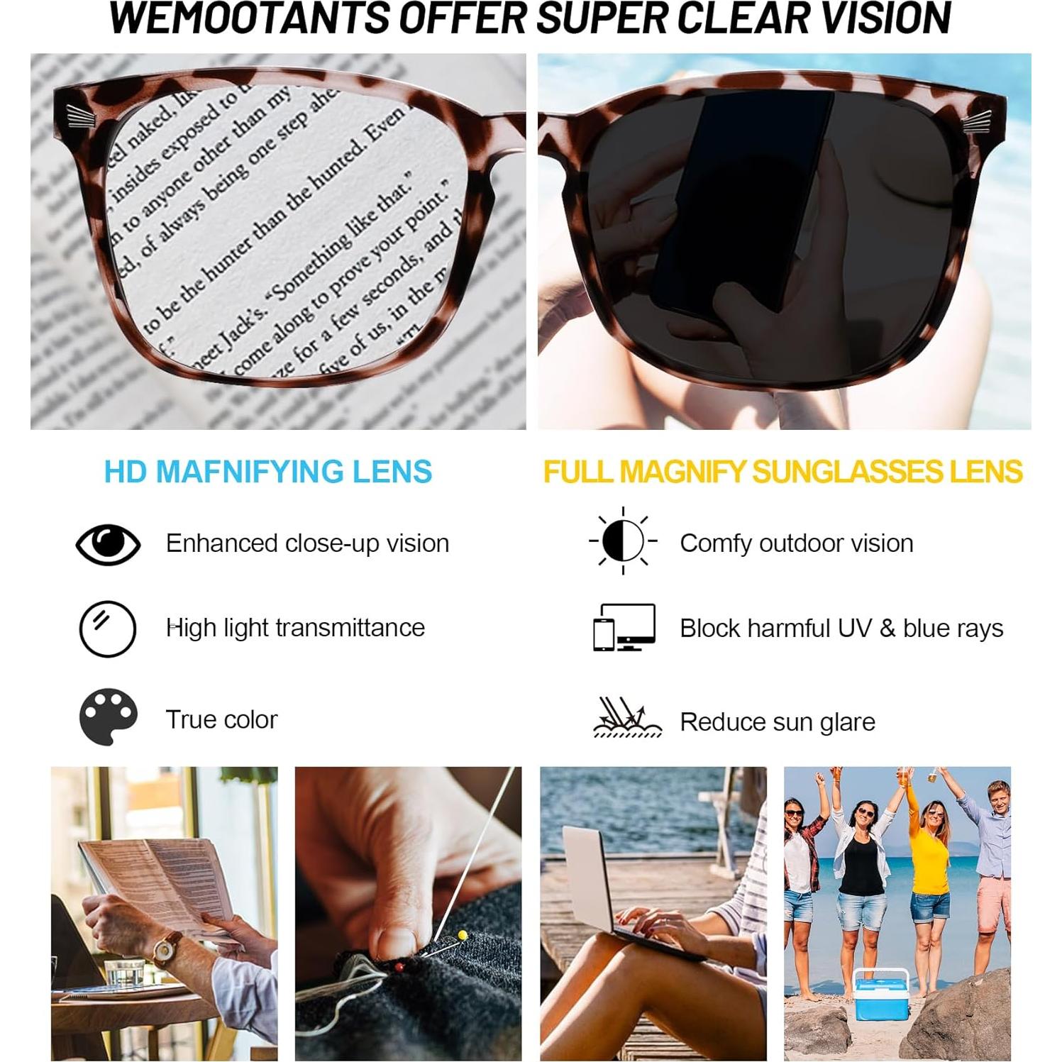 Gafas de Lectura con Bloqueo de Luz Azul WEMOOTANTS - 4 Pack