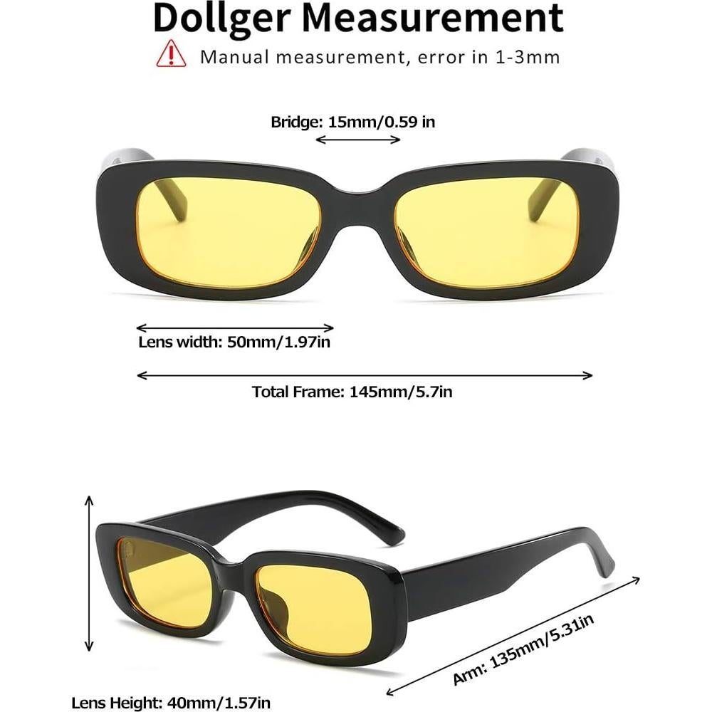 Gafas de sol rectangulares Dollger UV400 para hombres y mujeres