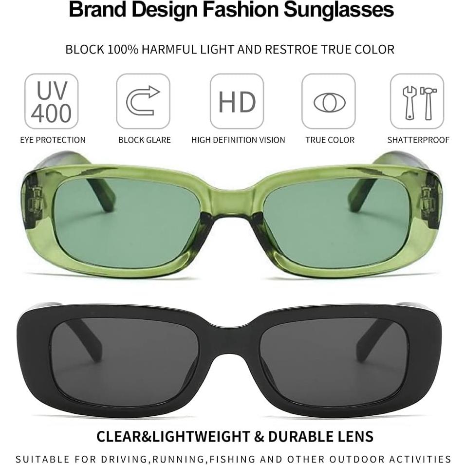 Gafas de sol rectangulares Dollger UV400 para hombres y mujeres