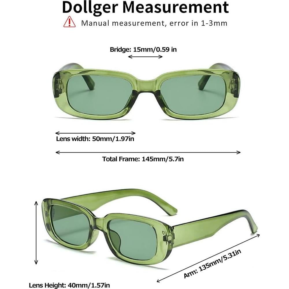 Gafas de sol rectangulares Dollger UV400 para hombres y mujeres