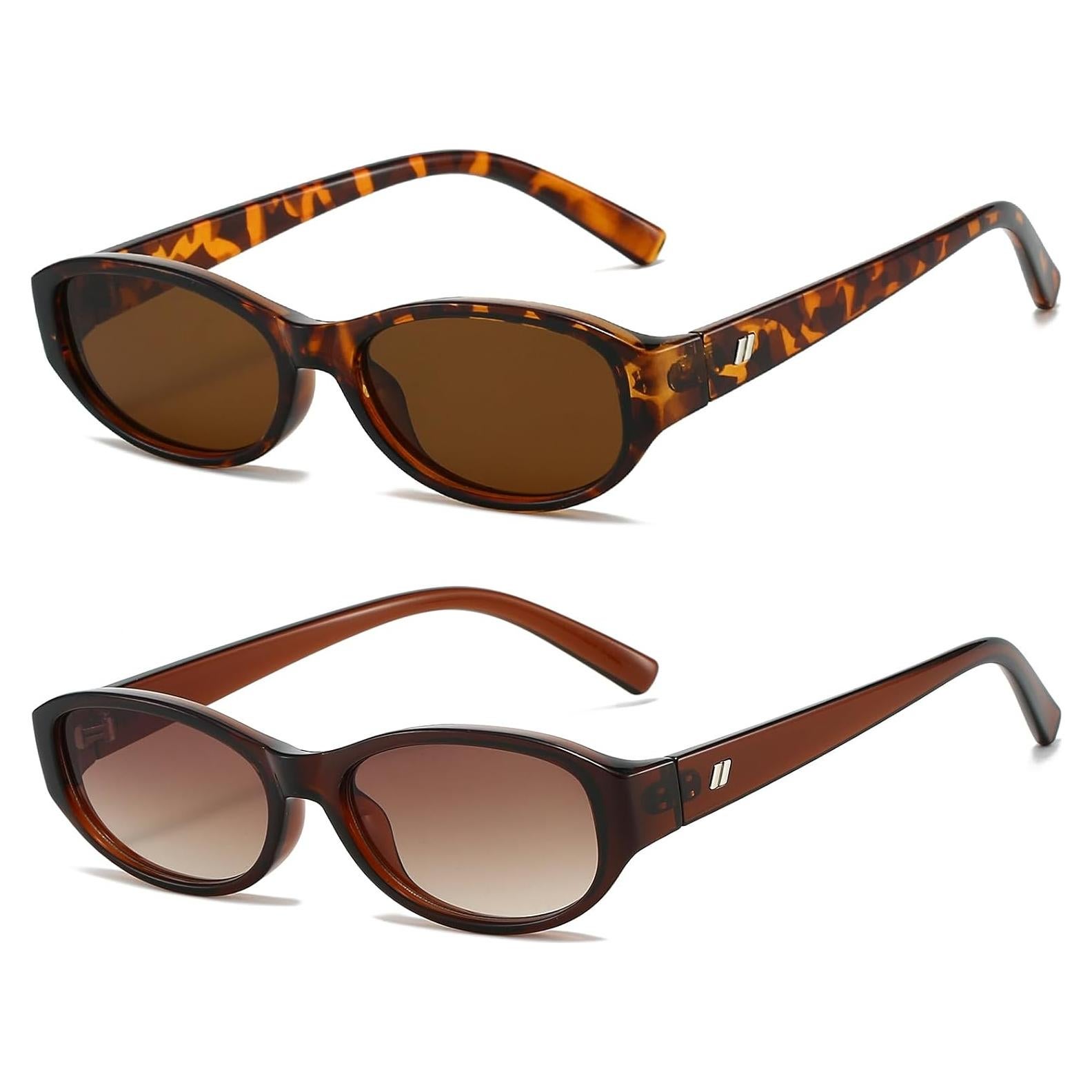 Gafas de sol ovaladas BRMHDY para mujeres, UV400, 2 colores