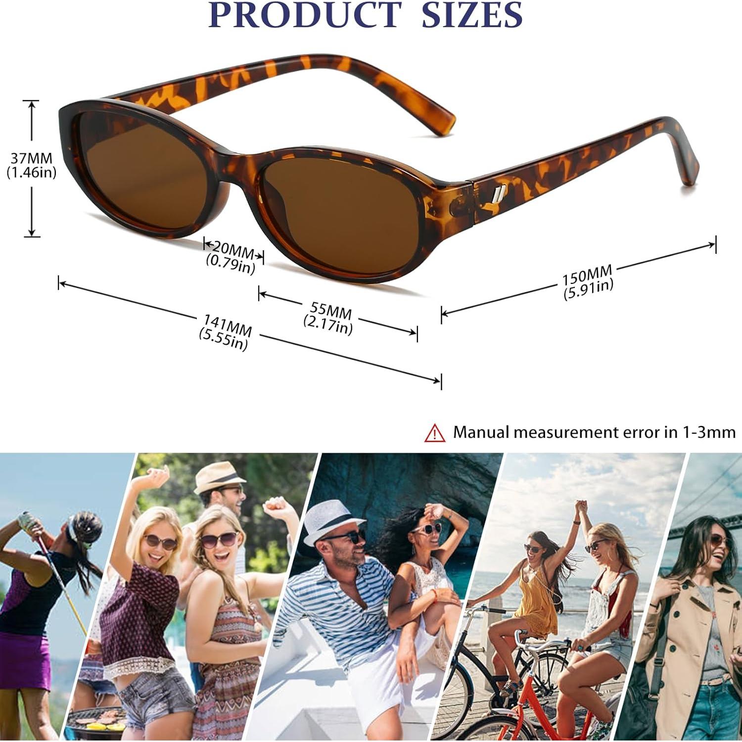 Gafas de sol ovaladas BRMHDY para mujeres, UV400, 2 colores