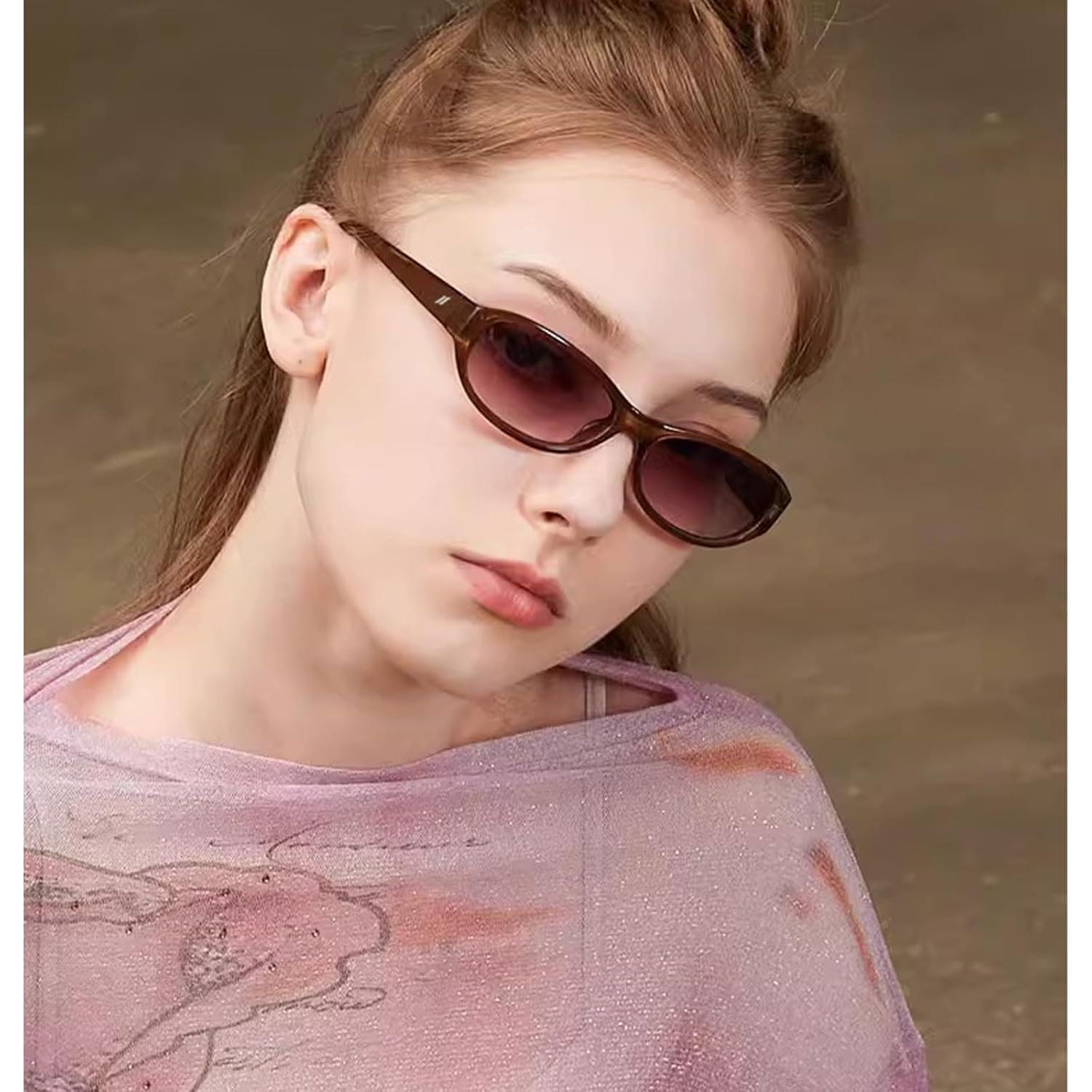 Gafas de sol ovaladas BRMHDY para mujeres UV400