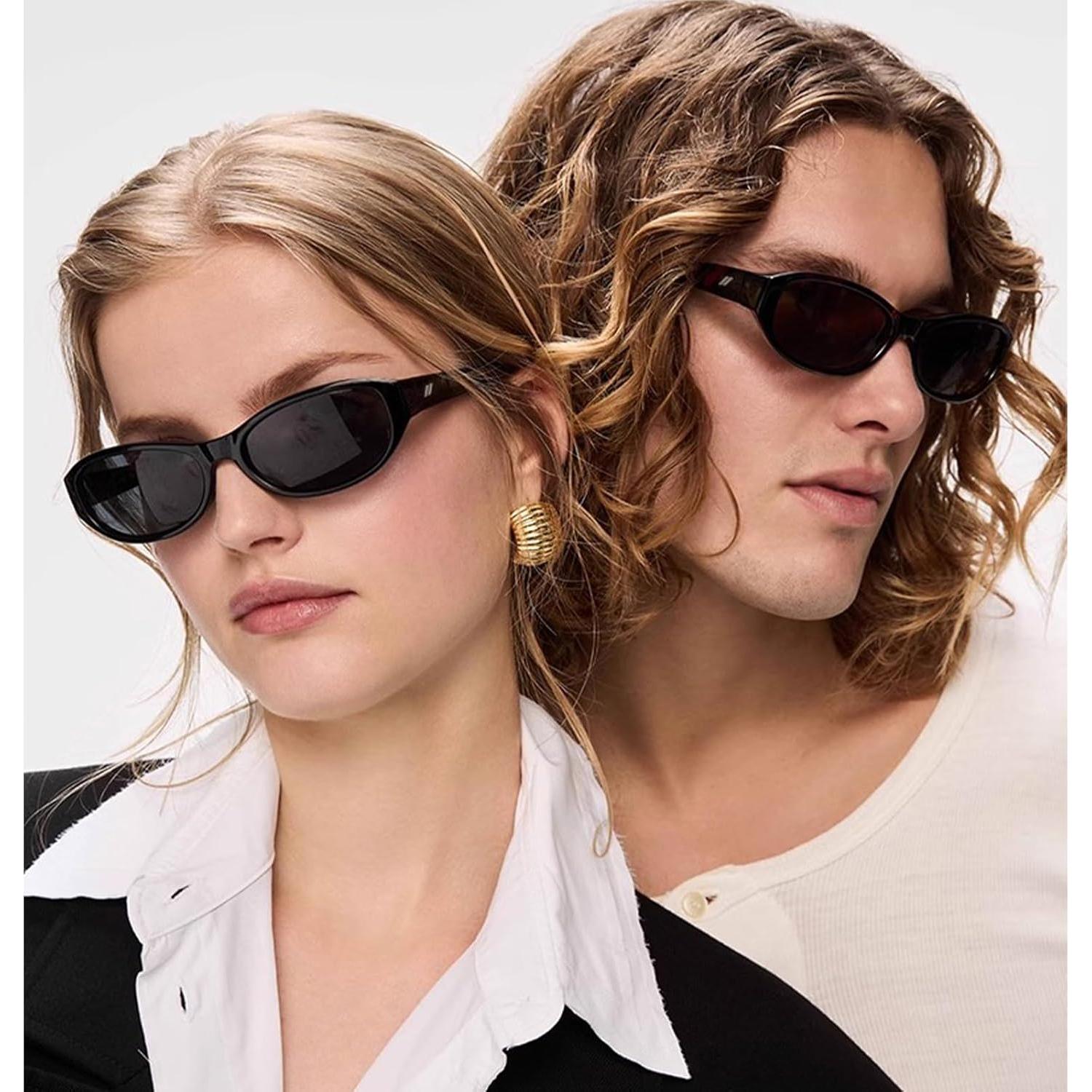 Gafas de sol ovaladas BRMHDY para mujeres estilo 90s