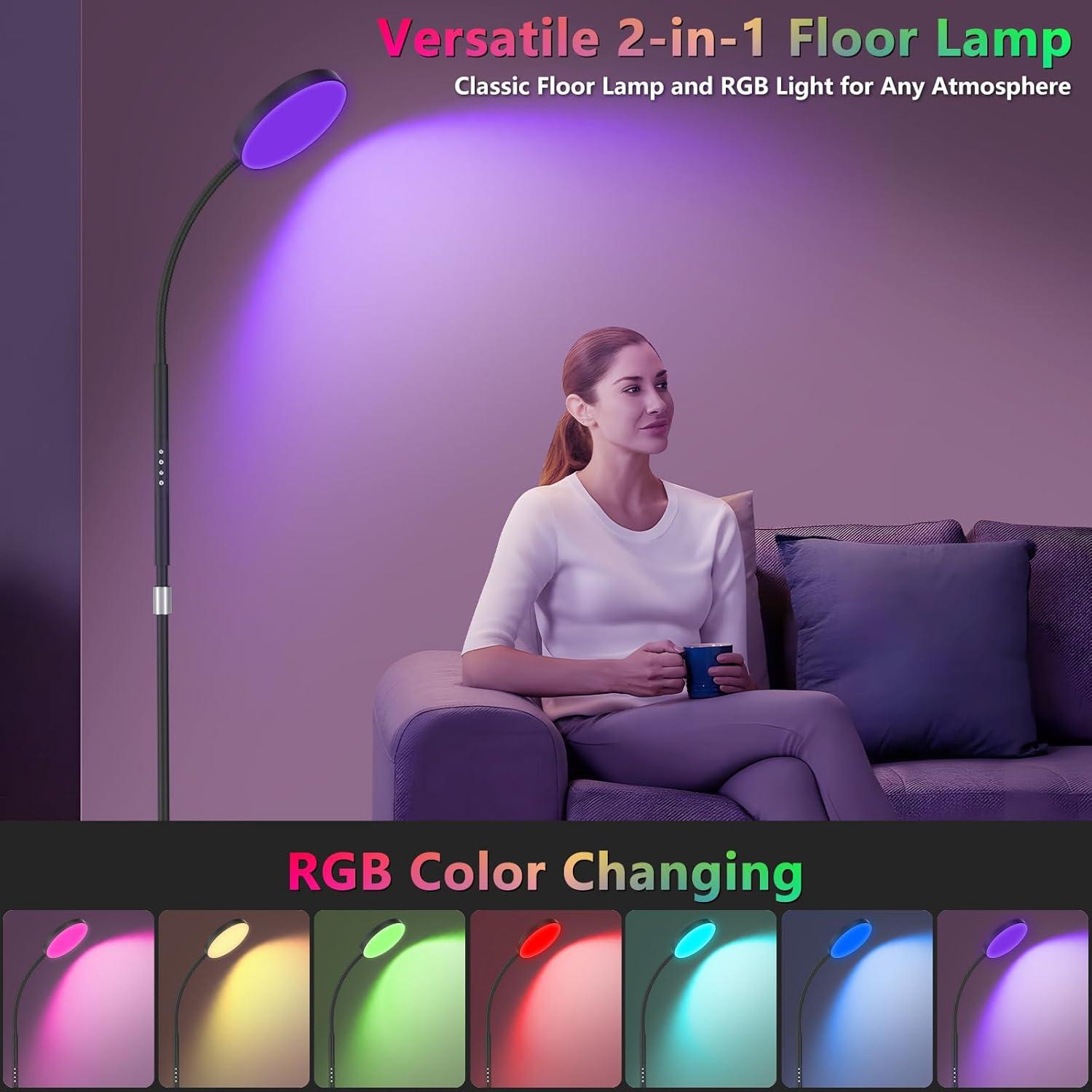 Lámpara de Pie LED PACOVY RGB 120 LEDs Regulable 18W