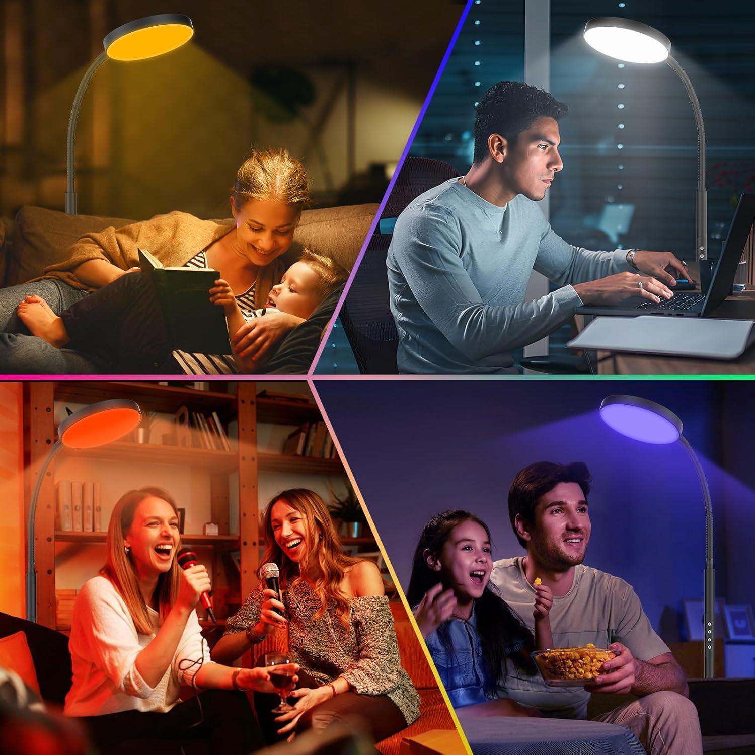 Lámpara de Pie LED PACOVY RGB 120 LEDs Regulable 18W