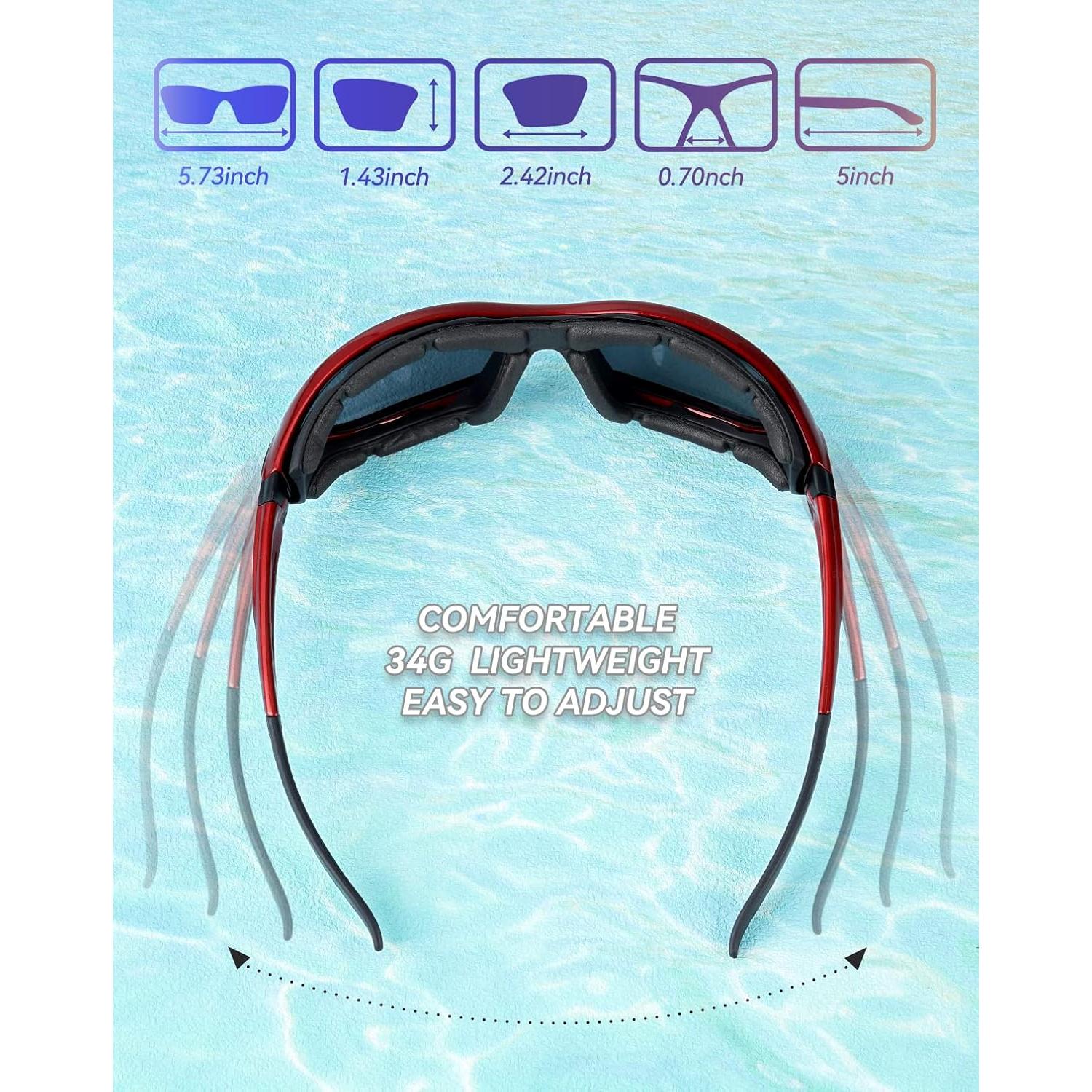 Gafas de Sol Deportivas BEACOOL Polarizadas UV400 Rojo