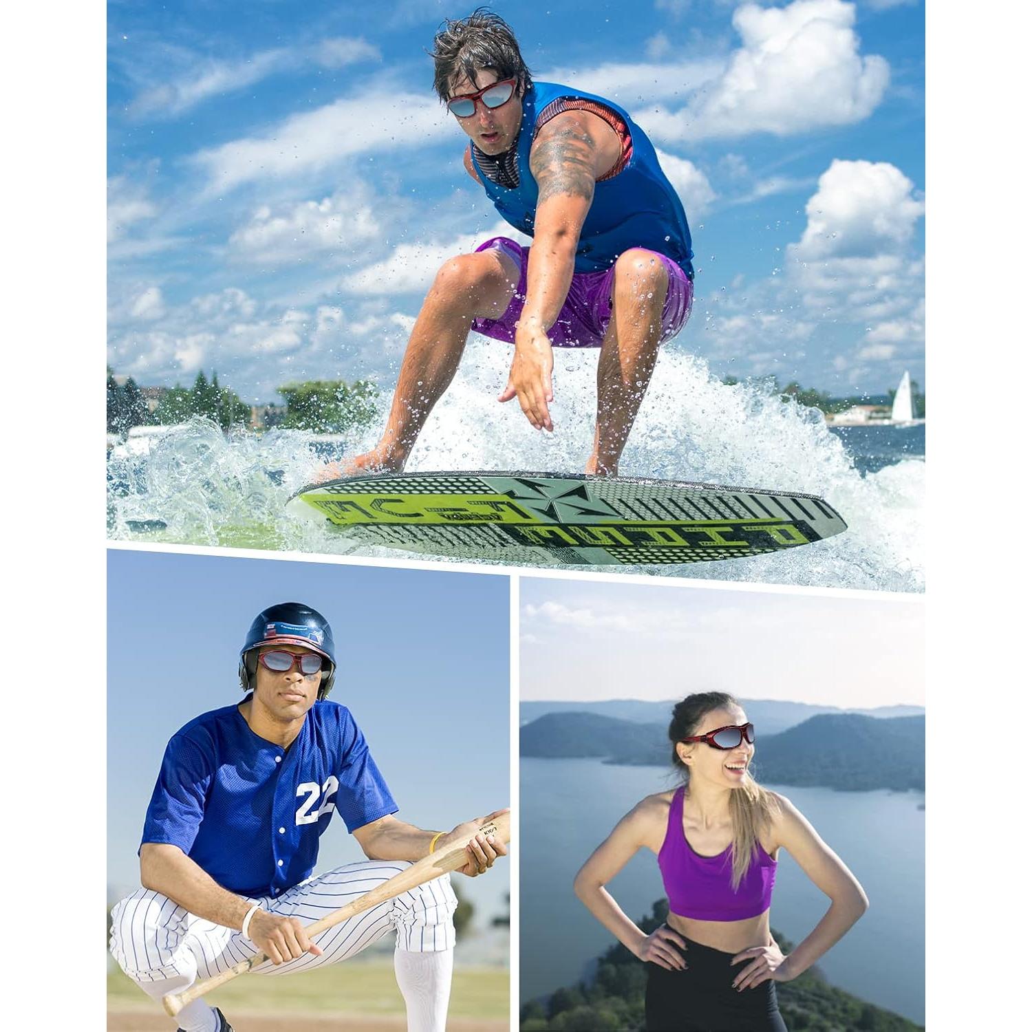 Gafas de Sol Deportivas BEACOOL Polarizadas UV400 Rojo