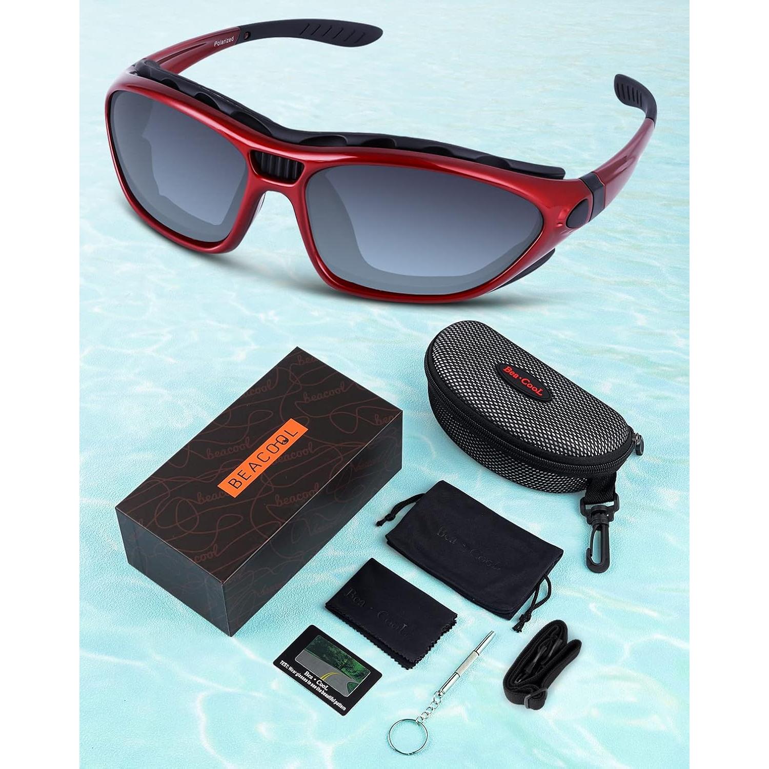 Gafas de Sol Deportivas BEACOOL Polarizadas UV400 Rojo