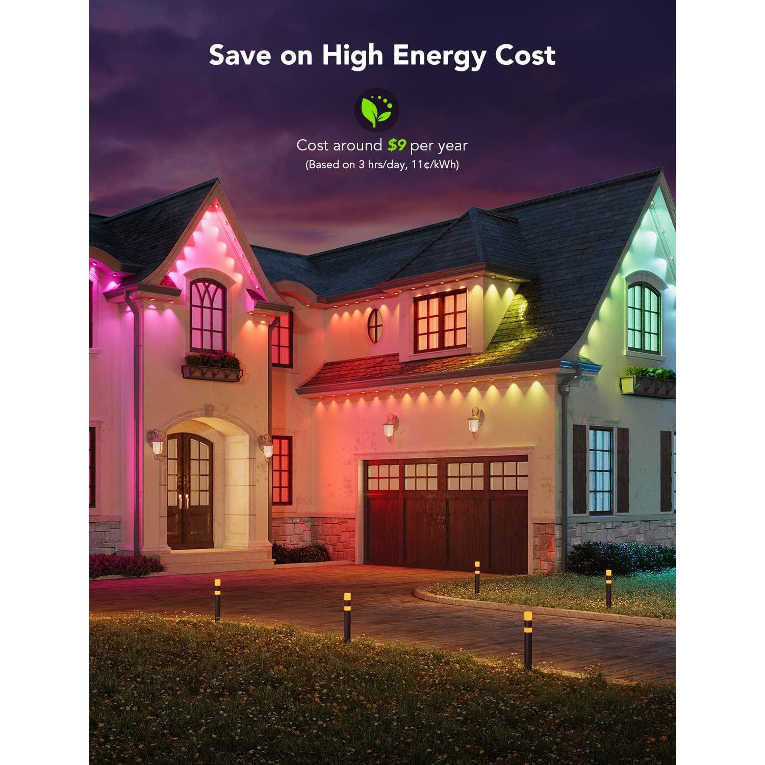 Luces Exteriores Govee 150 pies RGBIC IP67 Control Voz