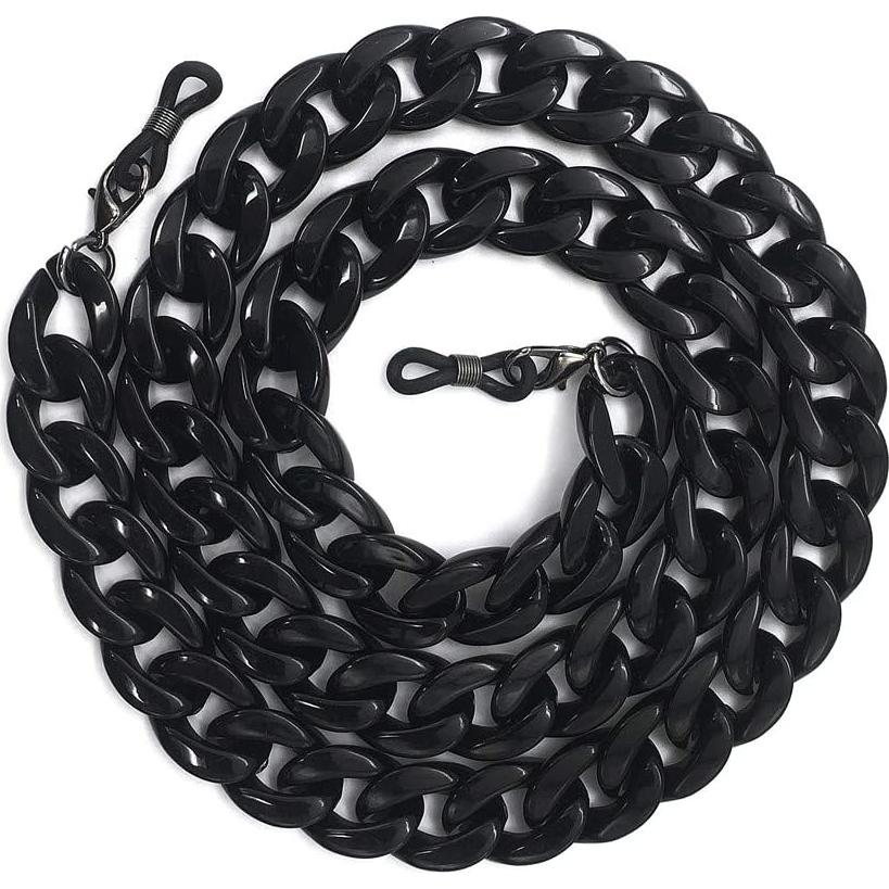 Cadena para Gafas DECKER Acrílico Texturizado Negro
