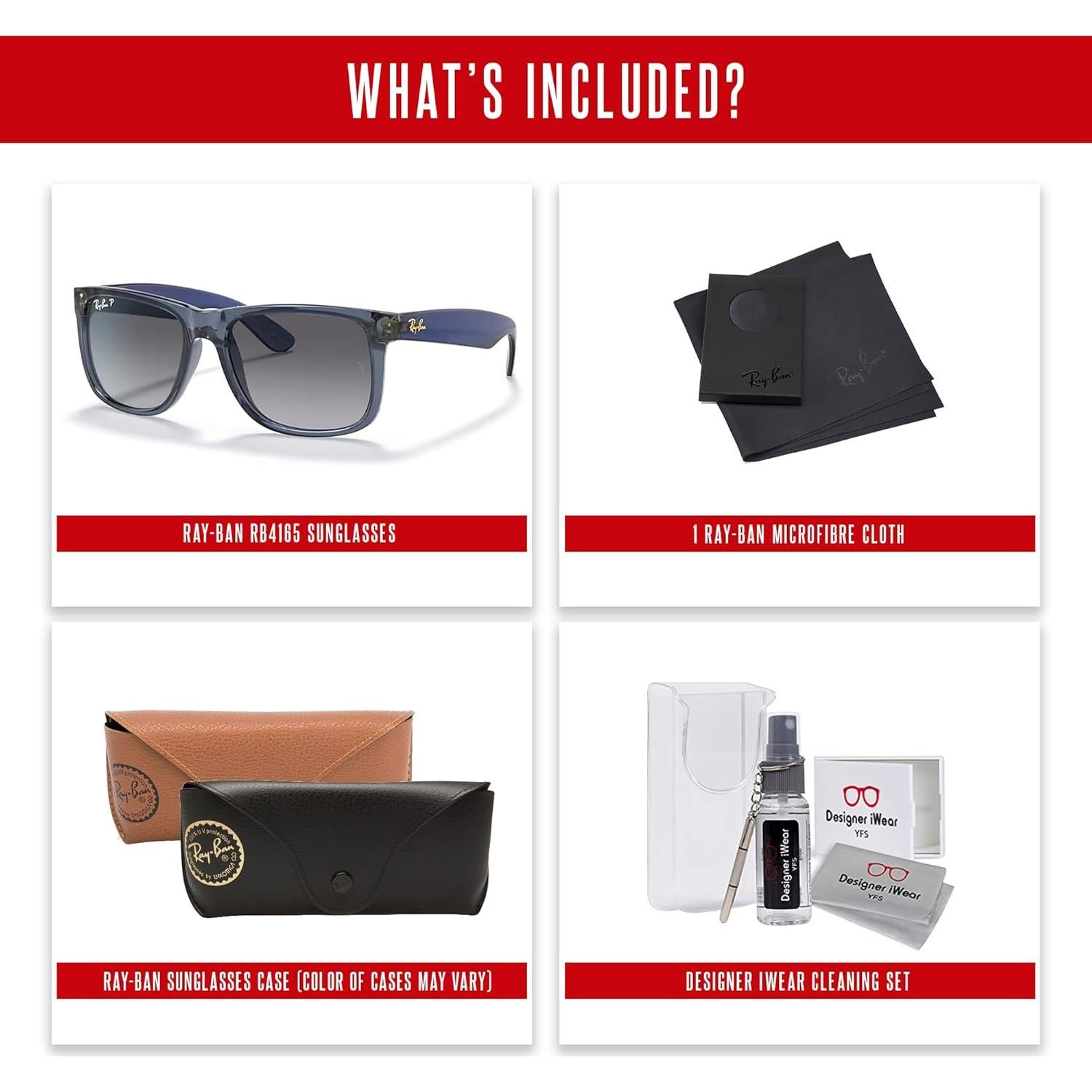 Gafas de sol Ray-Ban RB4165 Justin con kit de limpieza