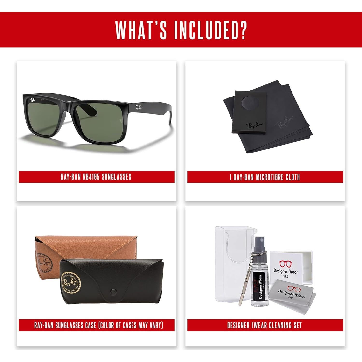 Gafas de sol Ray-Ban RB4165 Justin Unisex + Kit de Cuidado