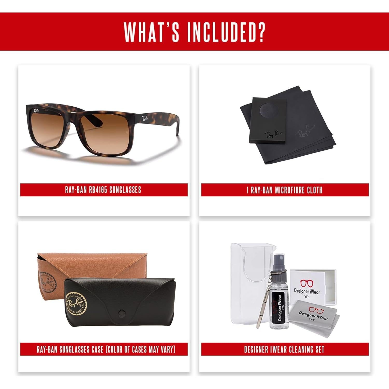 Gafas de sol Ray-Ban RB4165 Justin Unisex + Kit de Cuidado