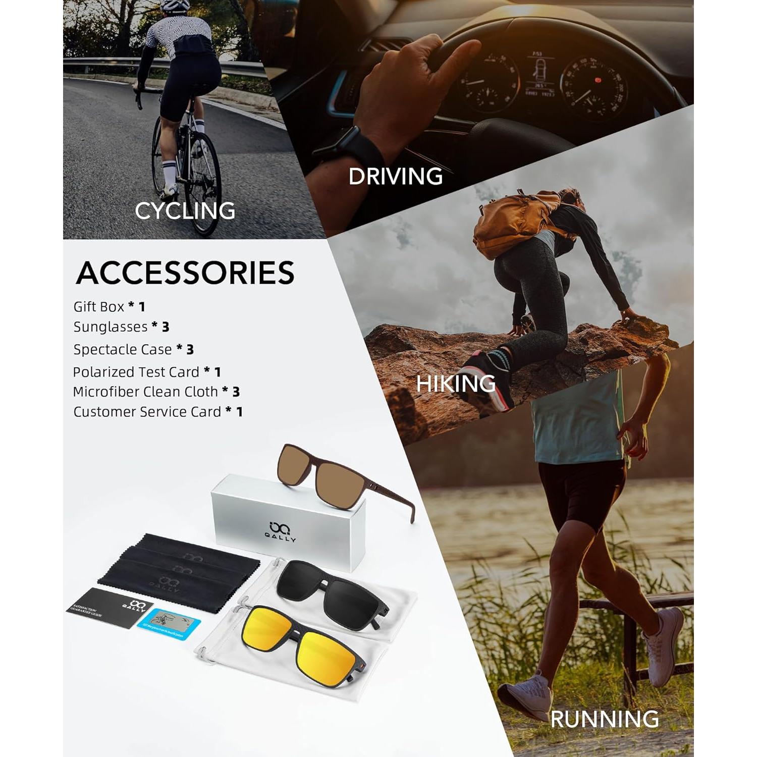 Gafas de sol QALLY polarizadas UV400 para hombres