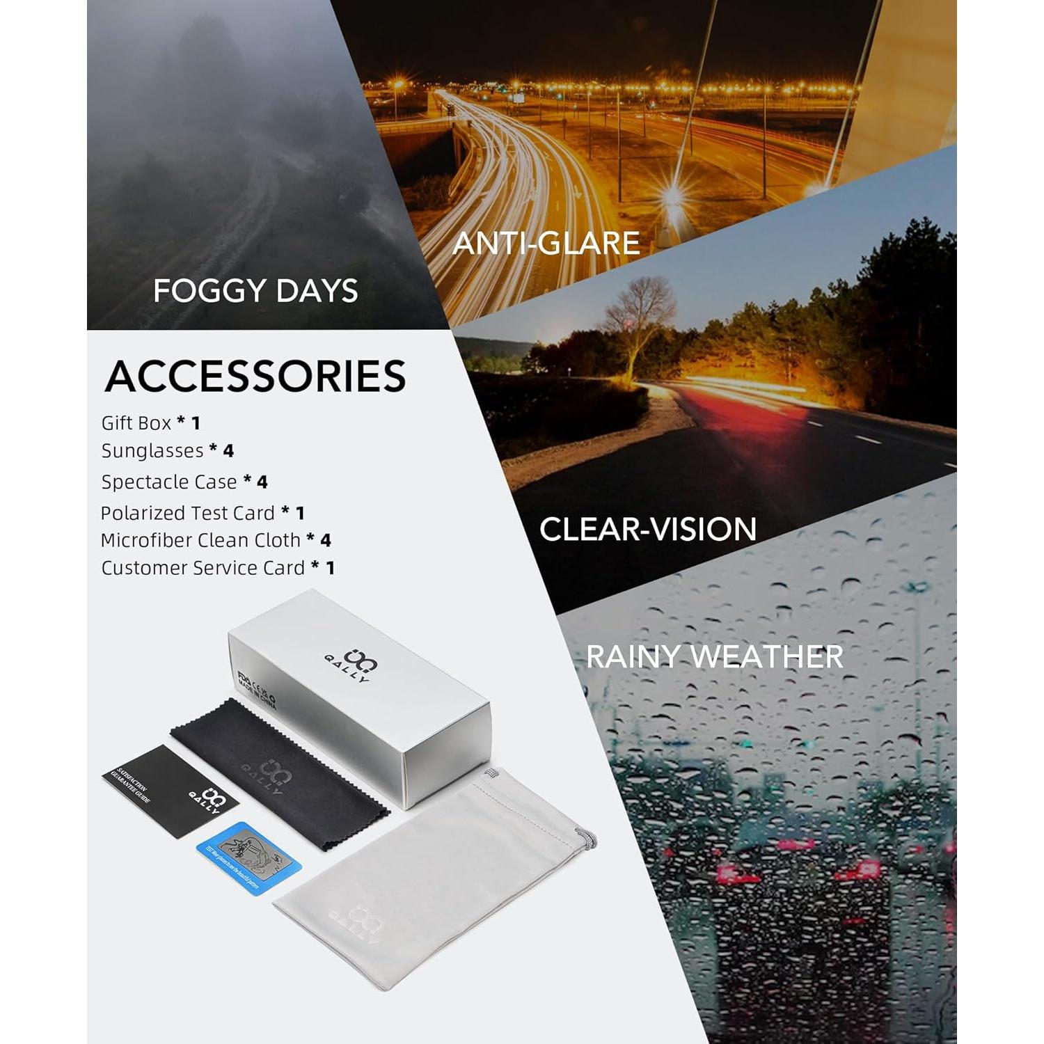 Gafas de sol QALLY polarizadas para hombres con UV