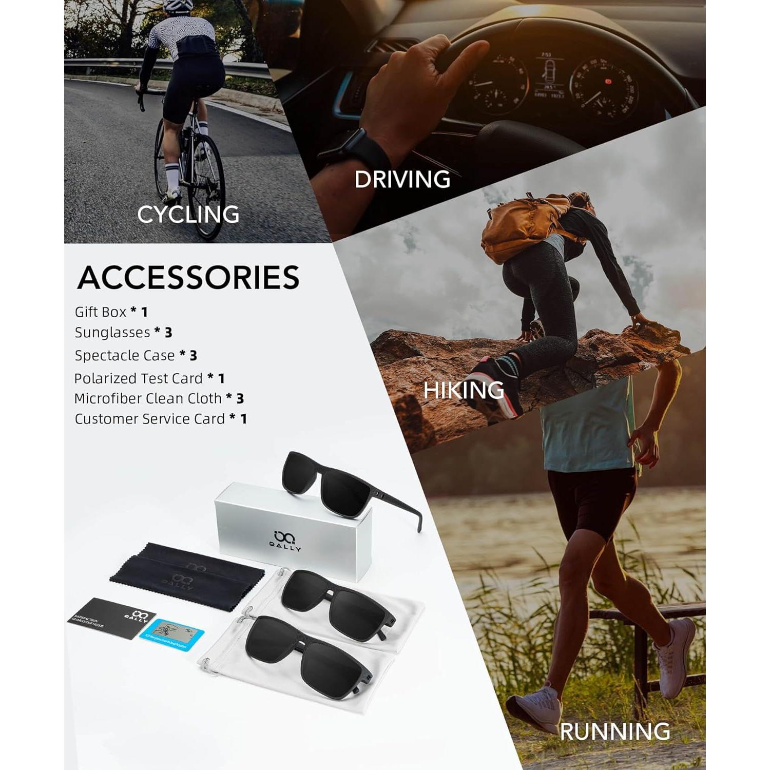 Gafas de sol QALLY polarizadas UV400 para hombres