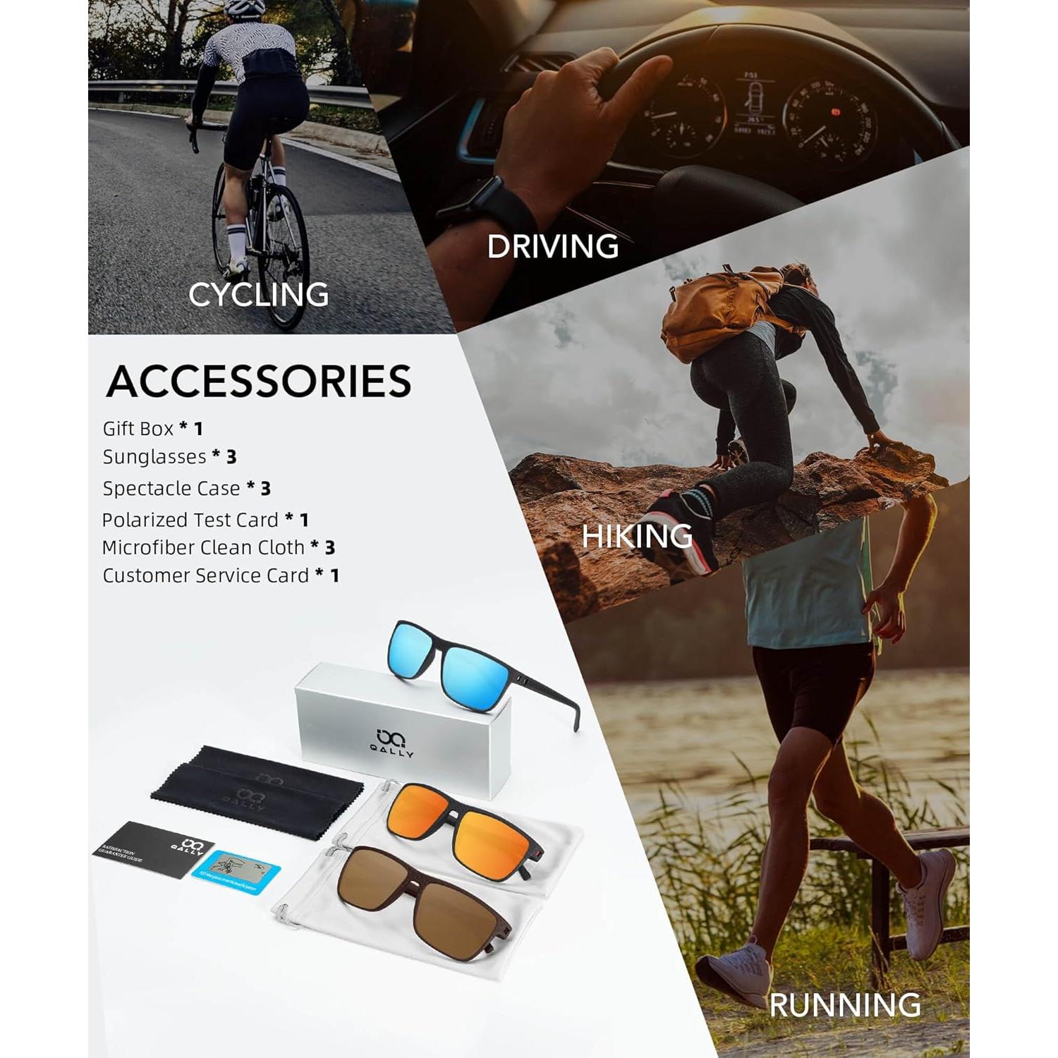 Gafas de sol QALLY polarizadas UV400 para hombres