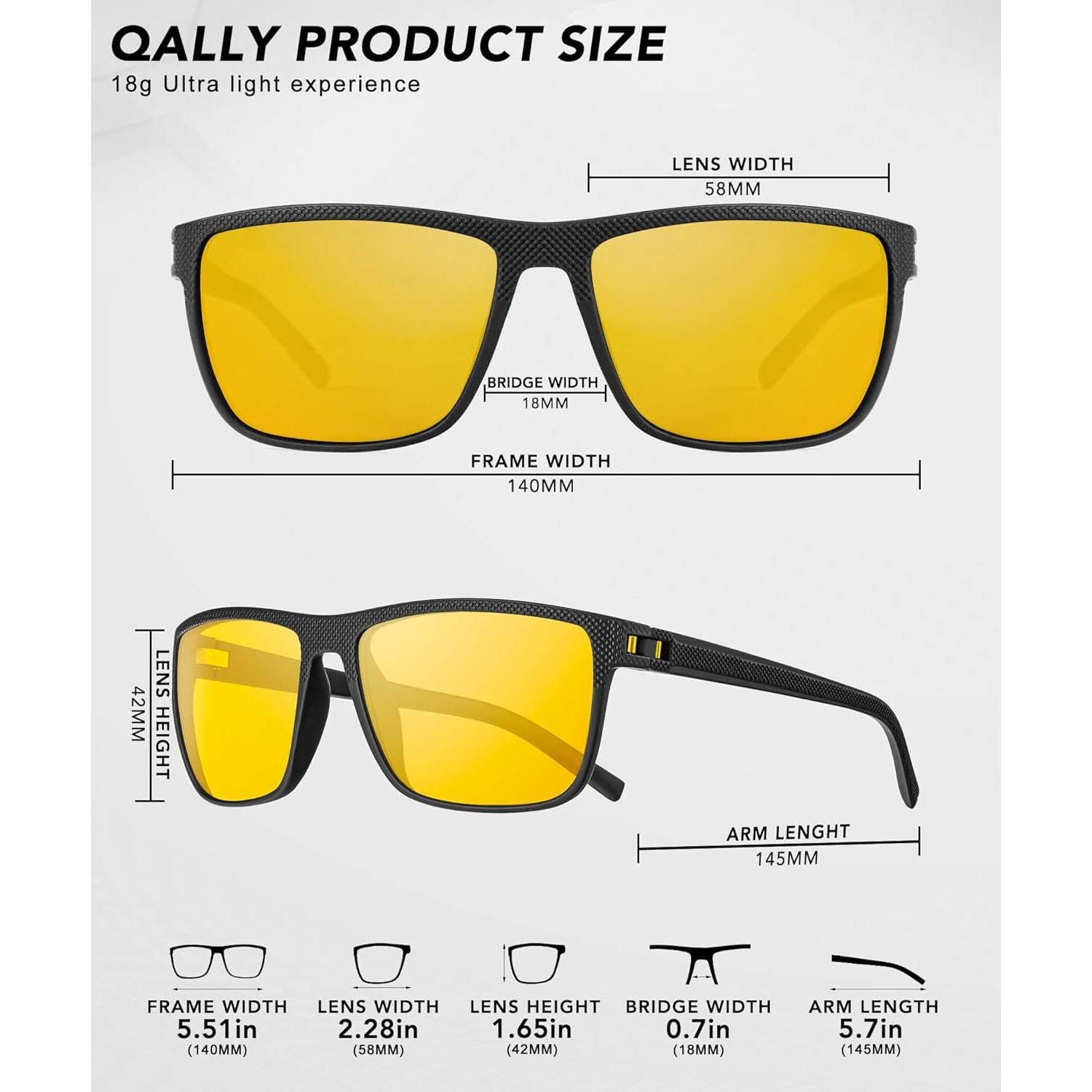 Gafas de sol QALLY polarizadas para hombres con UV