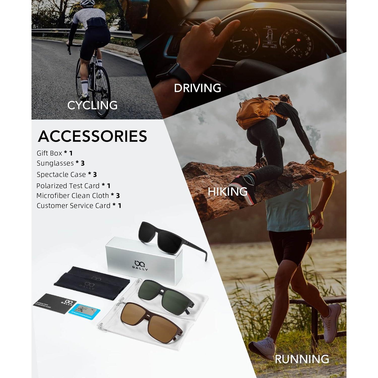 Gafas de sol QALLY polarizadas UV400 para hombres