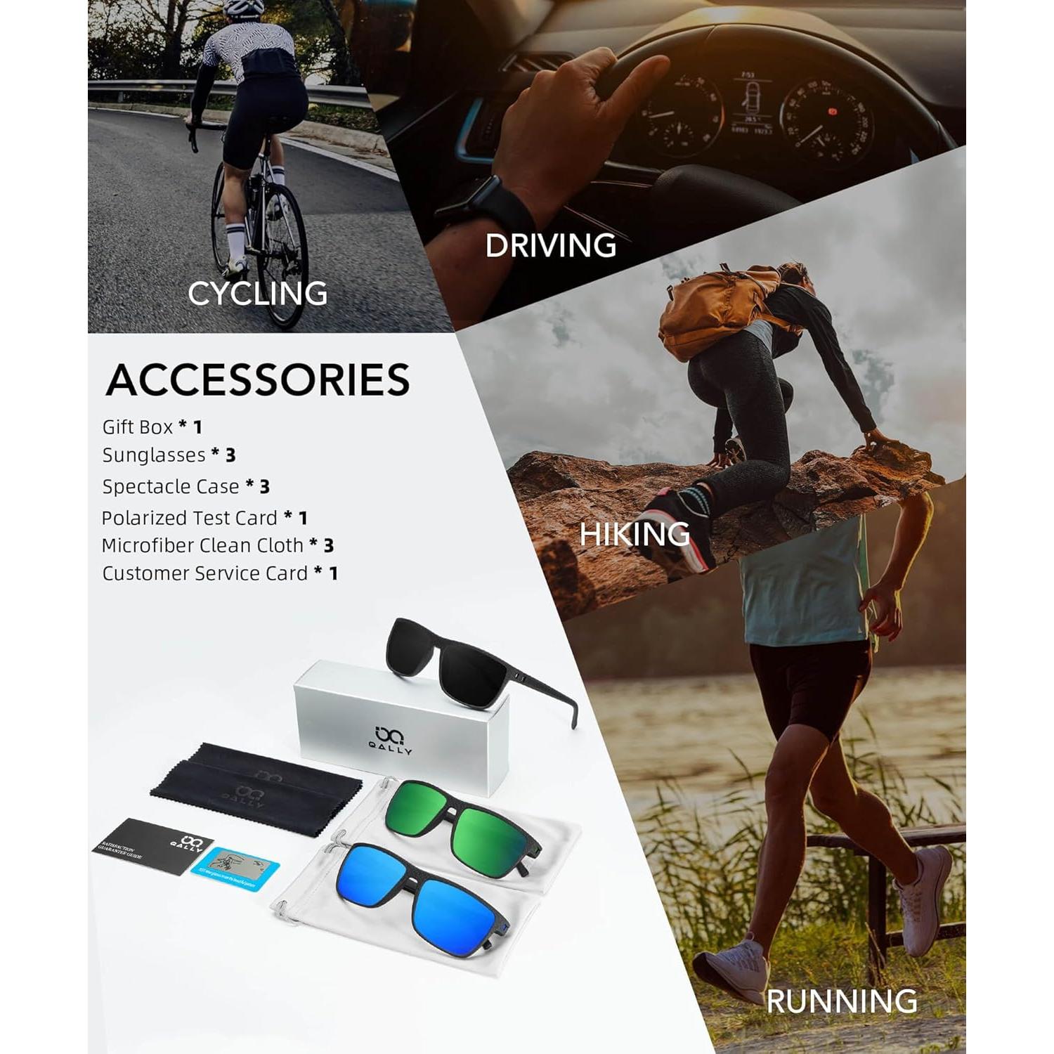 Gafas de sol QALLY polarizadas UV400 para hombres