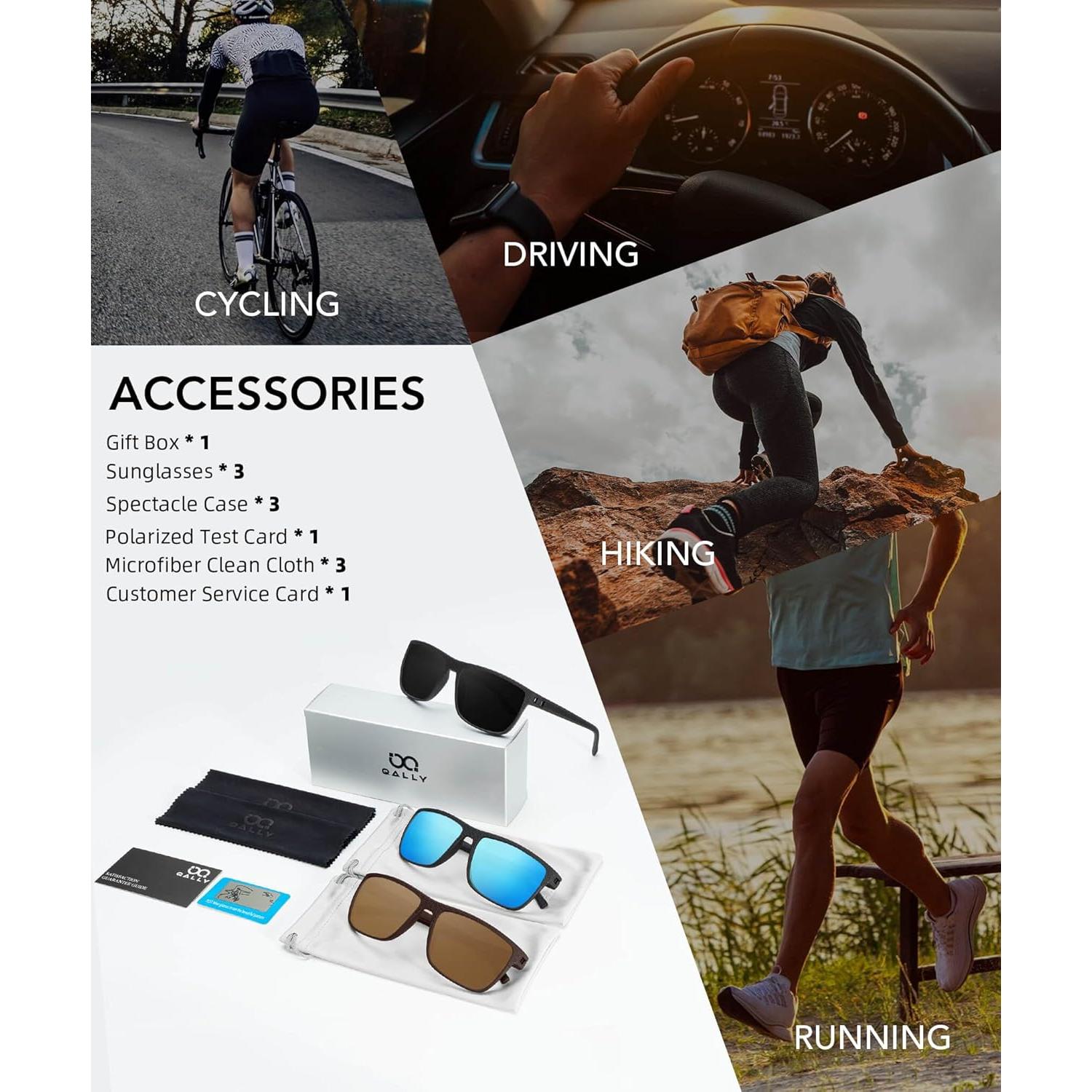 Gafas de sol QALLY polarizadas UV400 para hombres