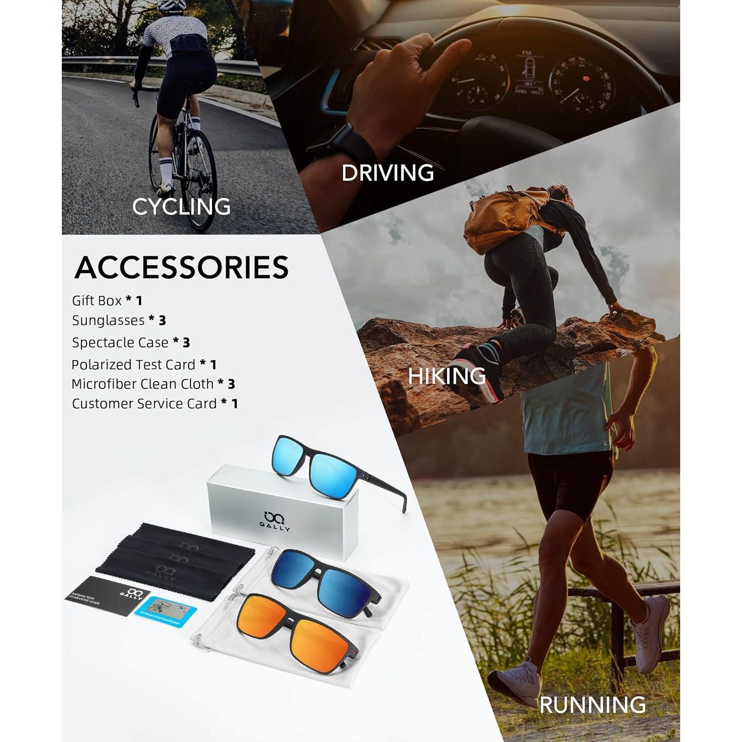 Gafas de sol QALLY polarizadas UV400 para hombres