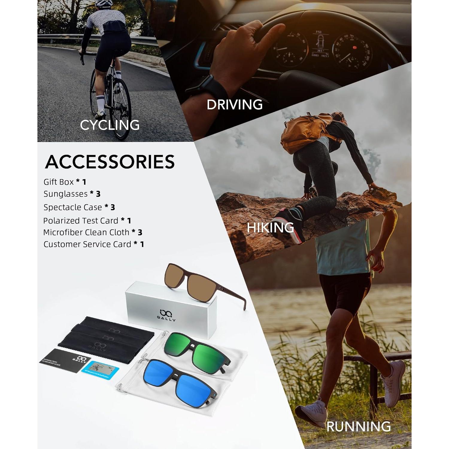 Gafas de sol QALLY polarizadas UV400 para hombres