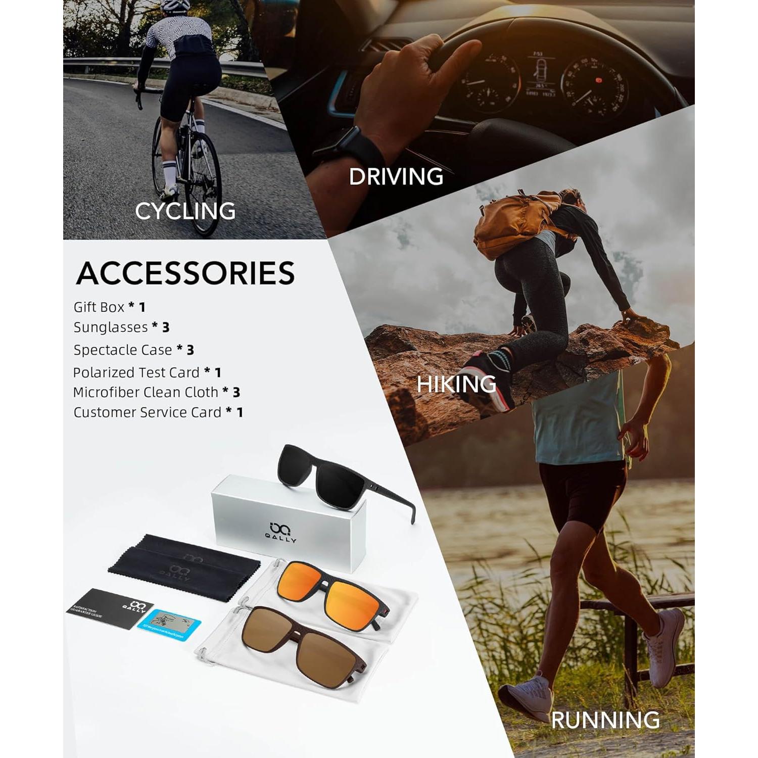 Gafas de sol QALLY polarizadas UV400 para hombres