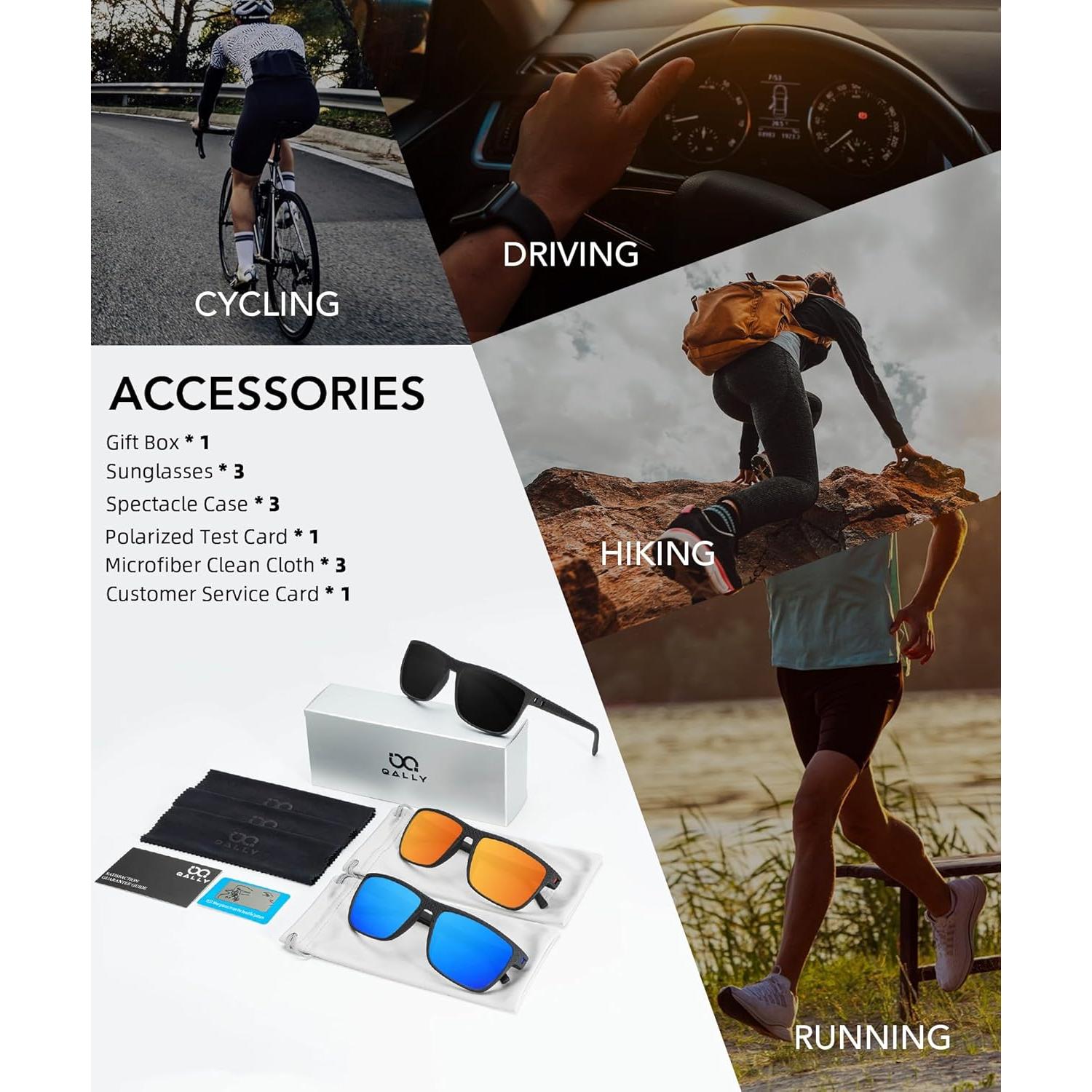 Gafas de sol QALLY polarizadas UV400 para hombres