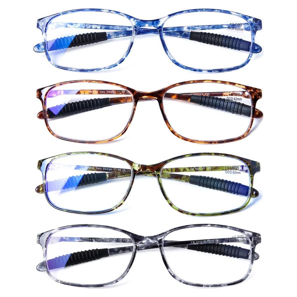 Gafas de Lectura DOOViC 4 Pack Anti Luz Azul 1.75x