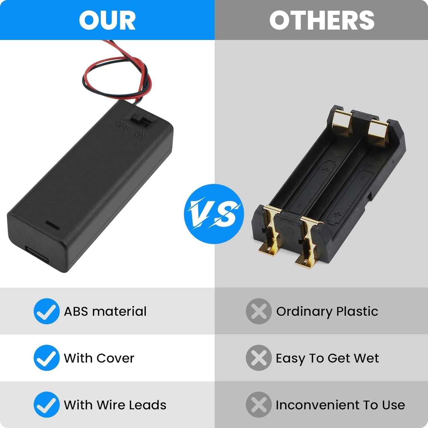 Soporte de Batería AA SDTC Tech 1.5V con Interruptor ON/OFF