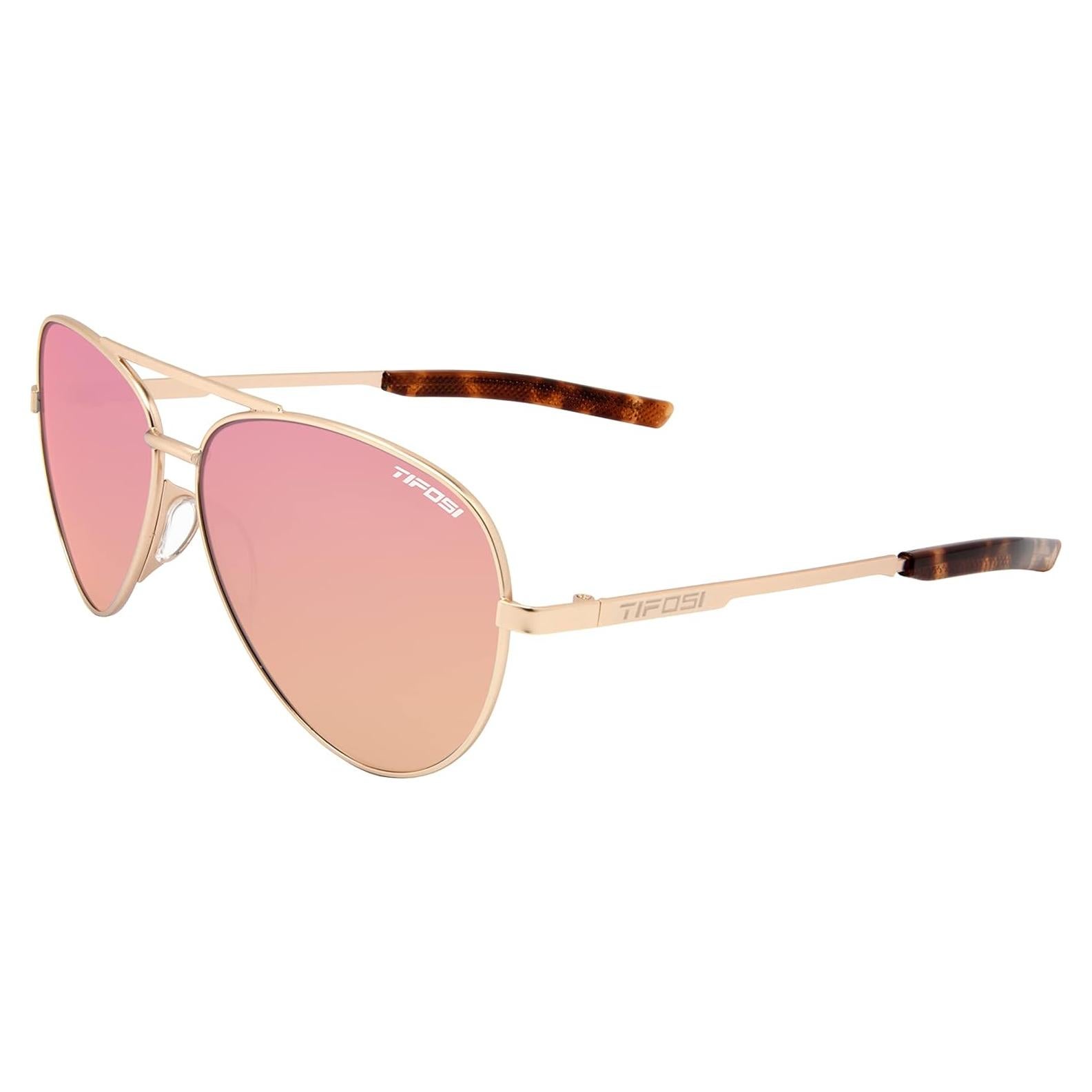Gafas de sol aviador Tifosi oro espejo rosa - Unisex