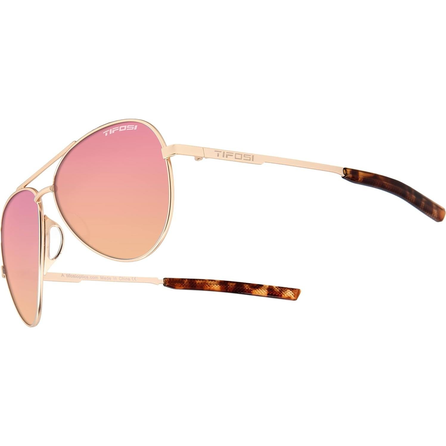 Gafas de sol aviador Tifosi oro espejo rosa - Unisex